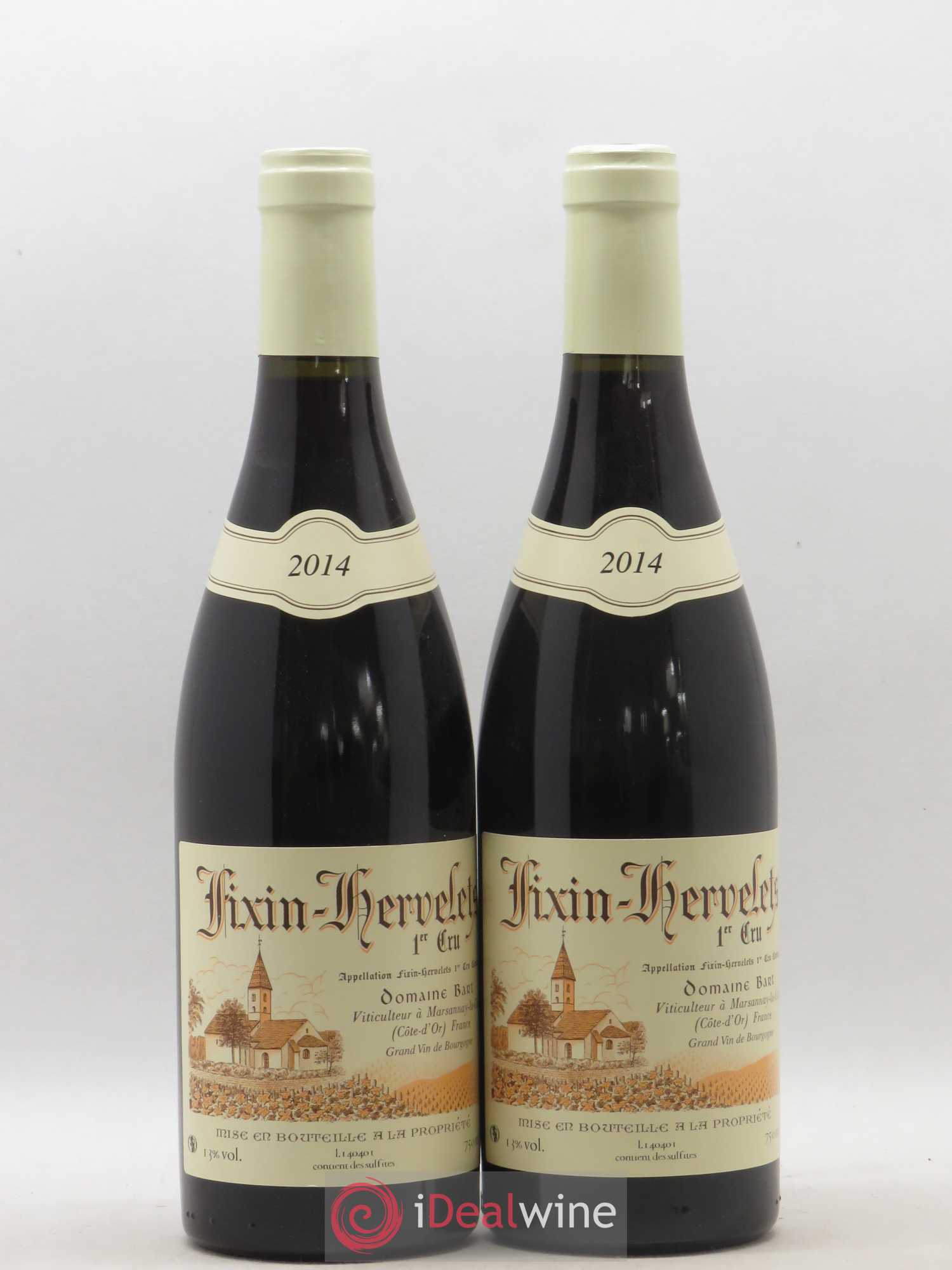 Fixin 1er Cru Hervelets Bart (Domaine) 2014 - Lot de 2 bouteilles - 0