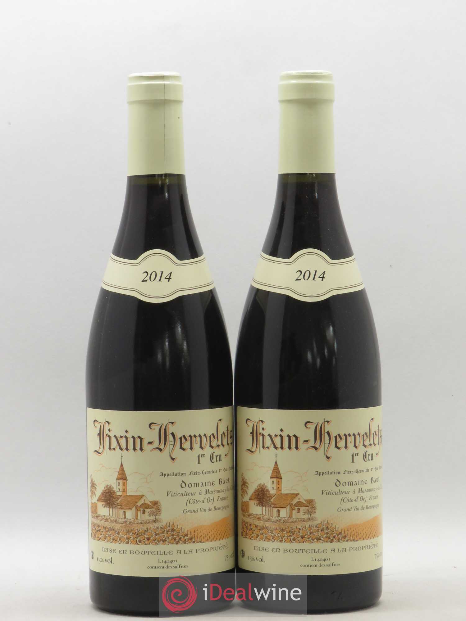 Fixin 1er Cru Hervelets Bart (Domaine) 2014 - Lot de 2 bouteilles - 0
