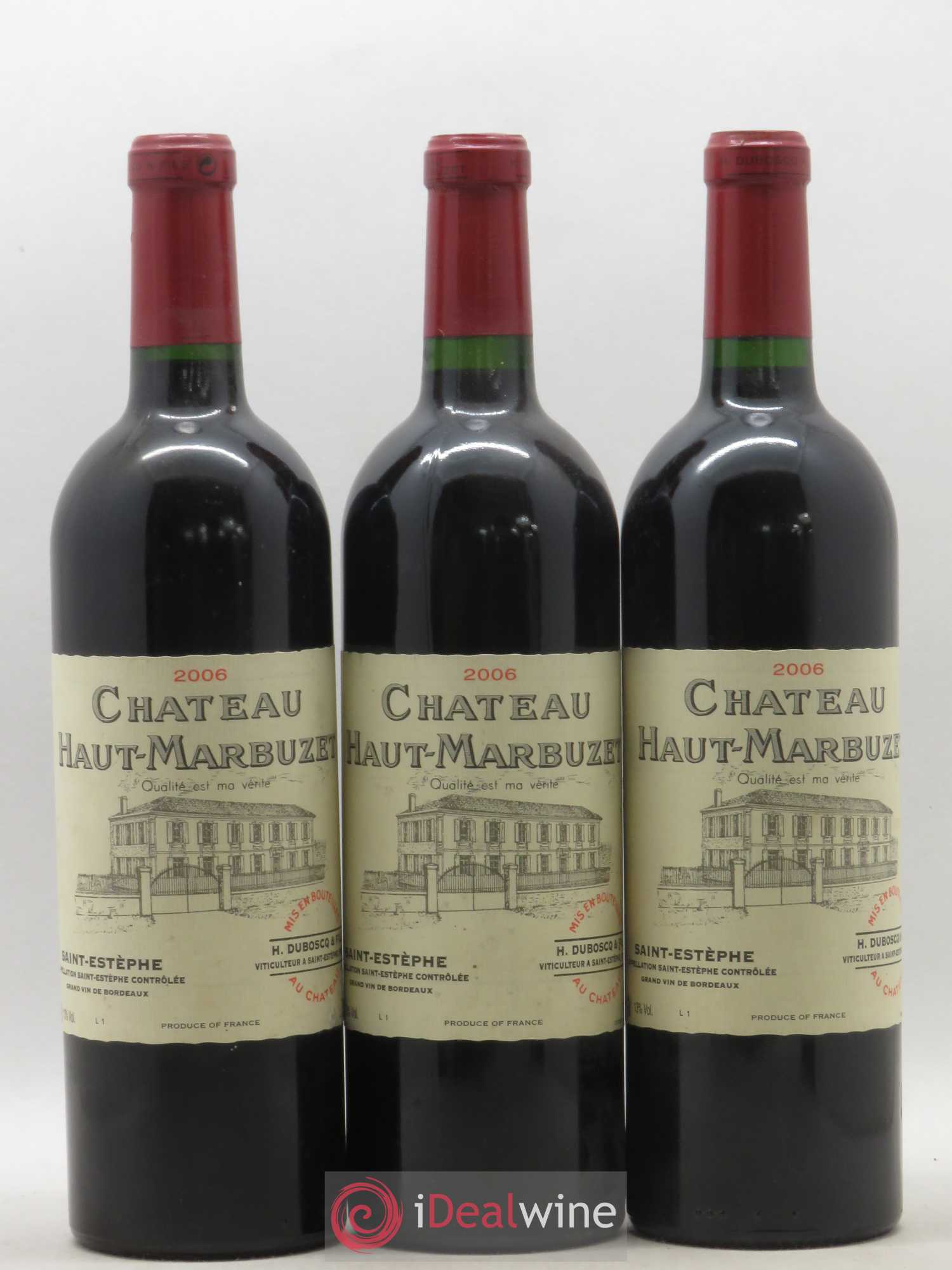 Château Haut Marbuzet 2006 - Lot de 3 bouteilles - 0