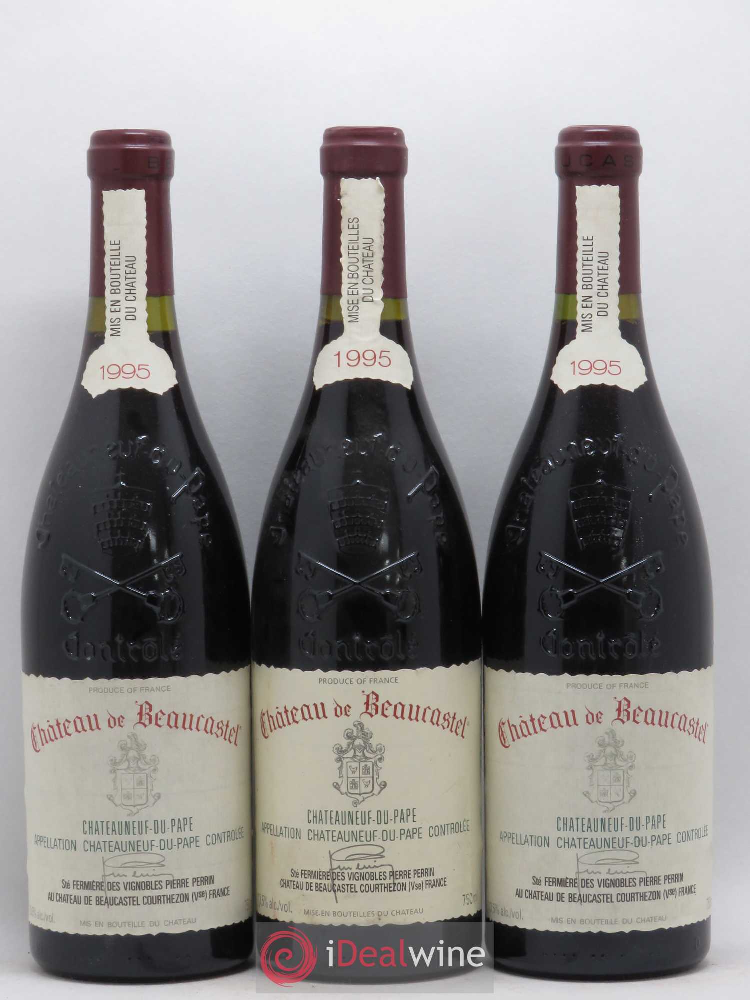 Châteauneuf-du-Pape Château de Beaucastel Famille Perrin 1995 - Lot de 3 bouteilles - 0