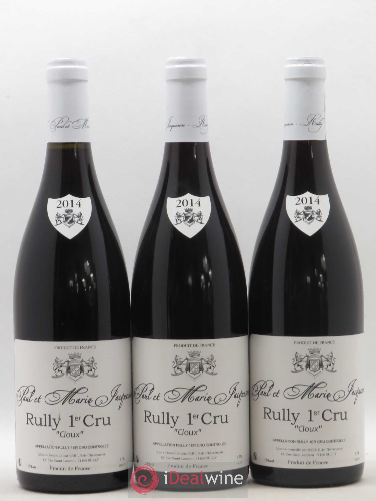 Rully 1er Cru Les Cloux Paul & Marie Jacqueson 2014 - Lot de 3 bouteilles - 0