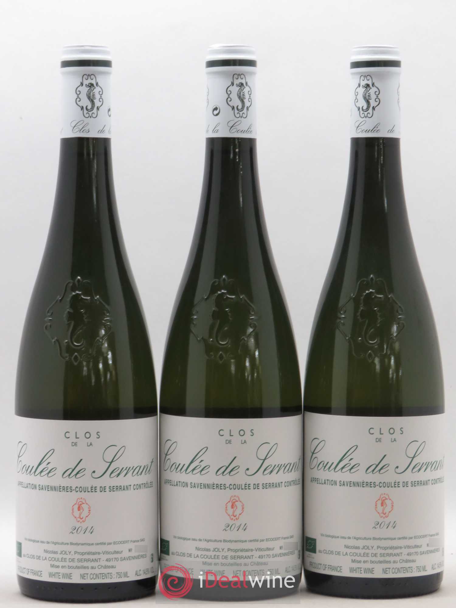 Savennières Clos de la Coulée de Serrant Vignobles de la Coulée de Serrant - Nicolas Joly 2014 - Lot de 3 bouteilles - 0
