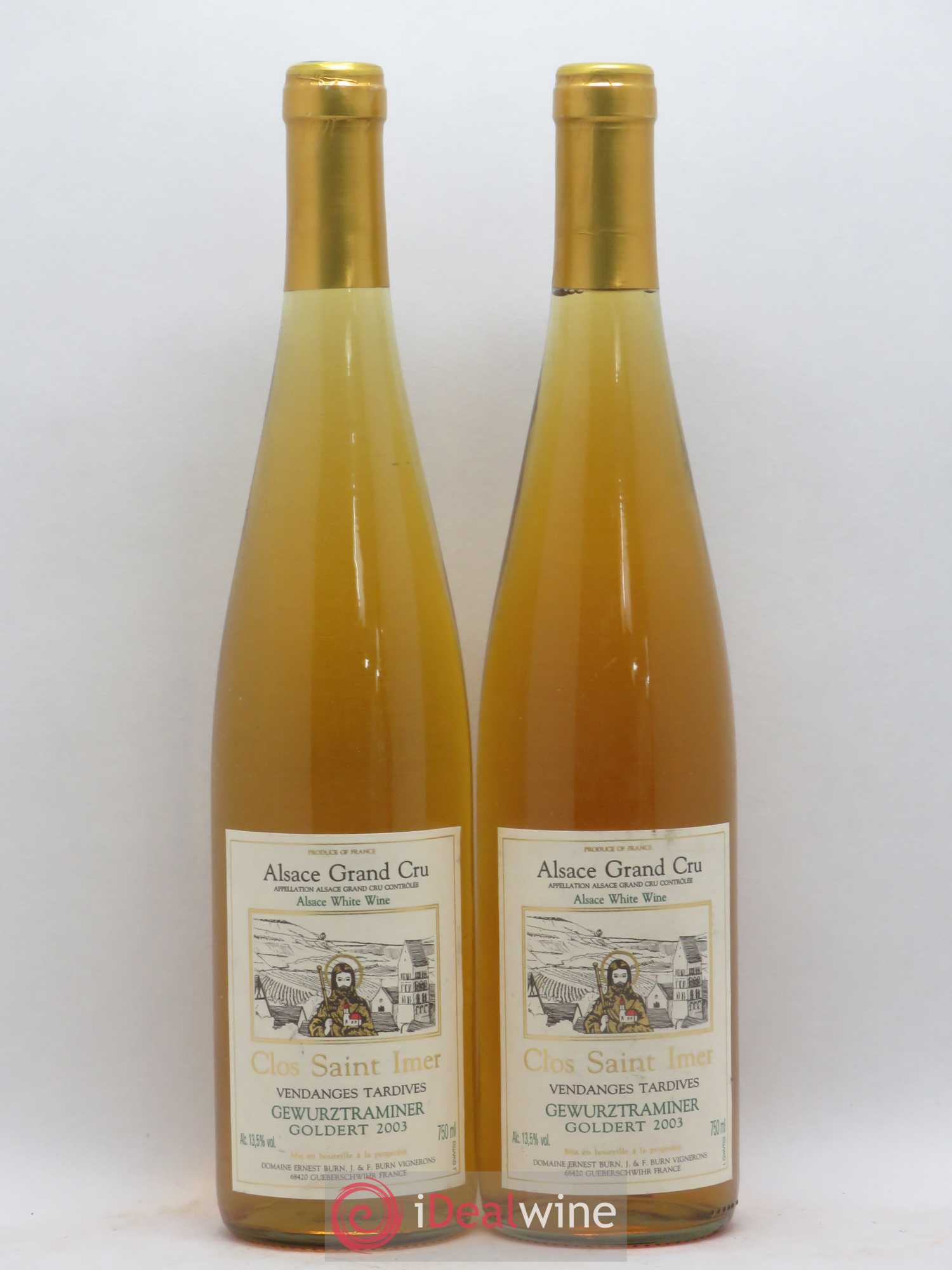 Gewurztraminer Vendanges Tardives Goldert Clos Saint Imer La Chapelle Domaine Burn 2003 - Lotto di 2 bottiglie - 0
