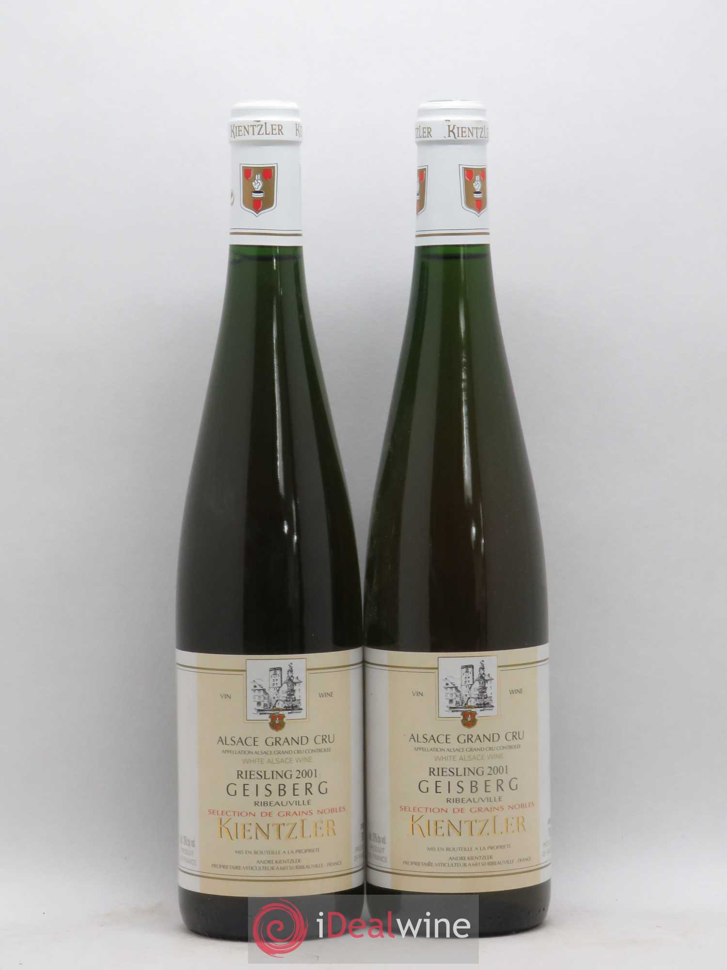 Alsace Riesling Grand Cru Geisberg Kientzler Séléction de grains nobles 2001 - Posten von 2 Flaschen - 0