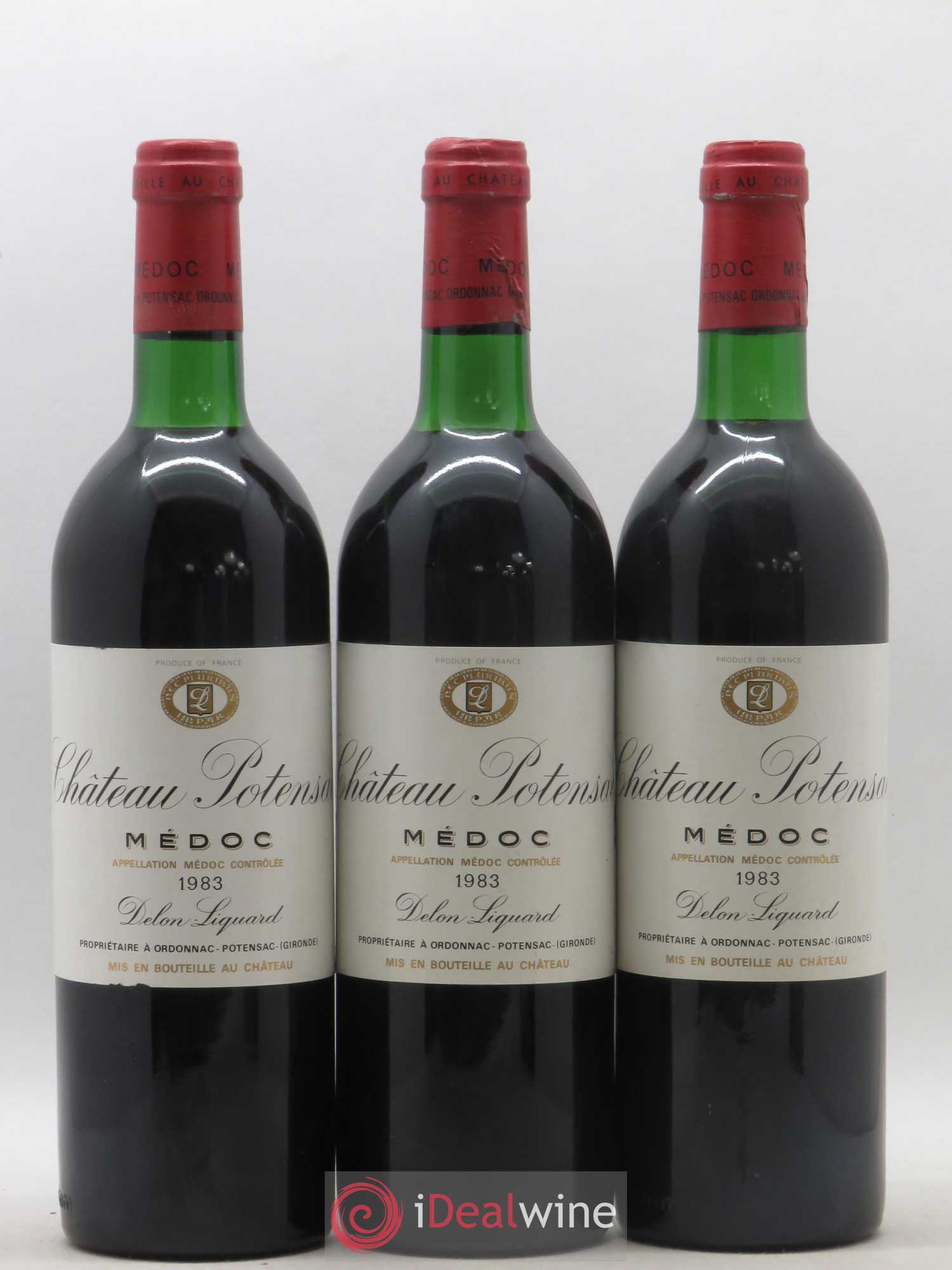 Château Potensac 1983 - Lot de 3 bouteilles - 0