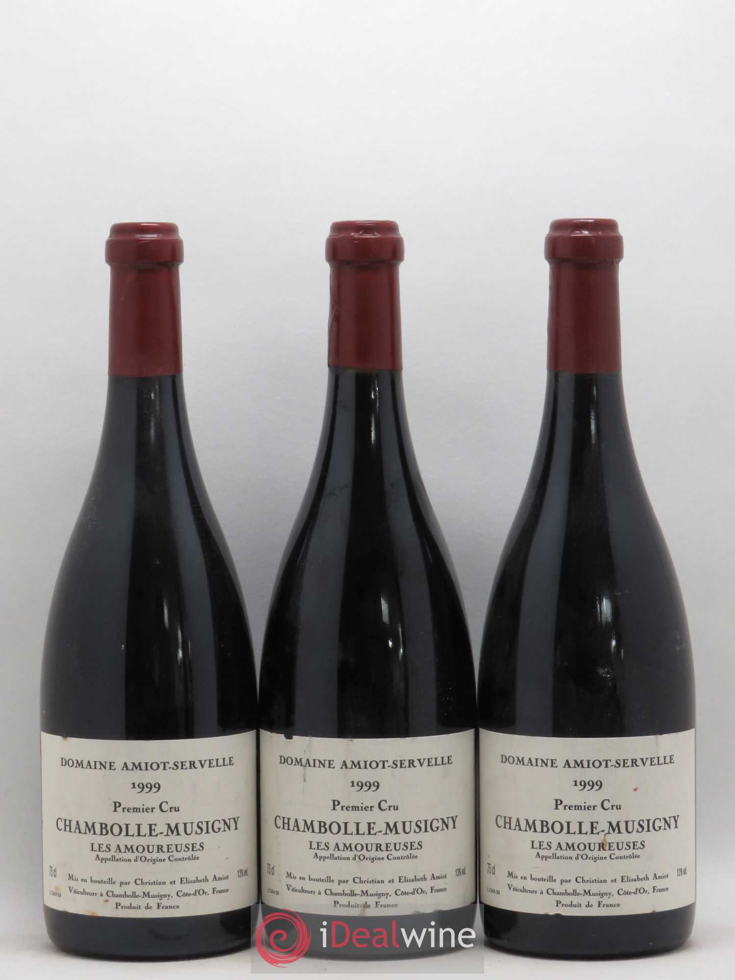 Chambolle-Musigny 1er Cru Les Amoureuses Amiot-Servelle 1999 - Lot de 3 bouteilles - 0