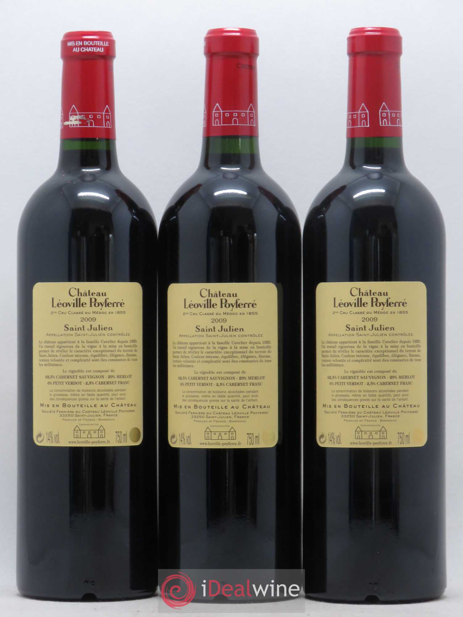 Château Léoville Poyferré 2ème Grand Cru Classé 2009 - Lot de 12 bouteilles - 6