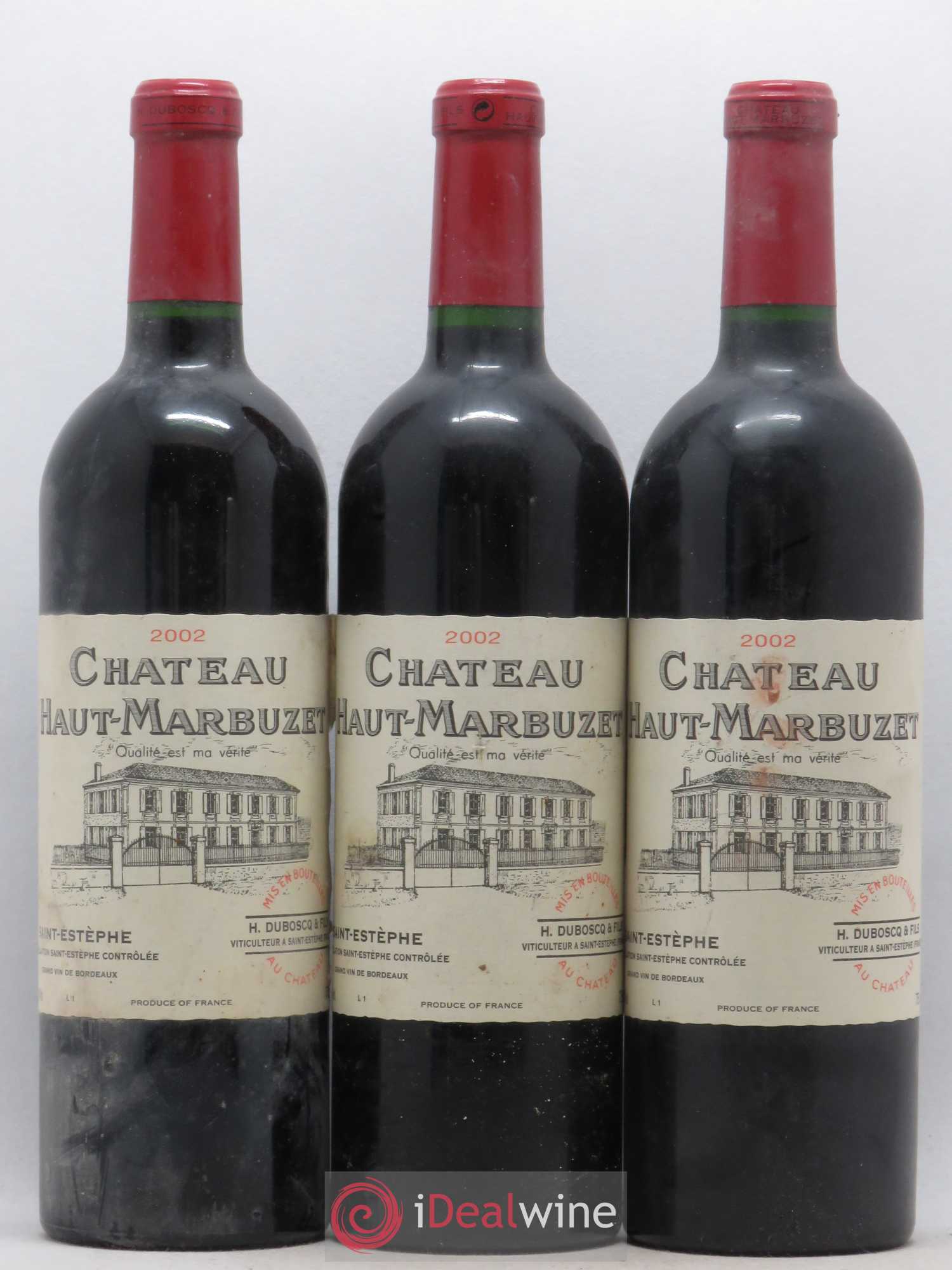 Château Haut Marbuzet 2002 - Lot de 3 bouteilles - 0