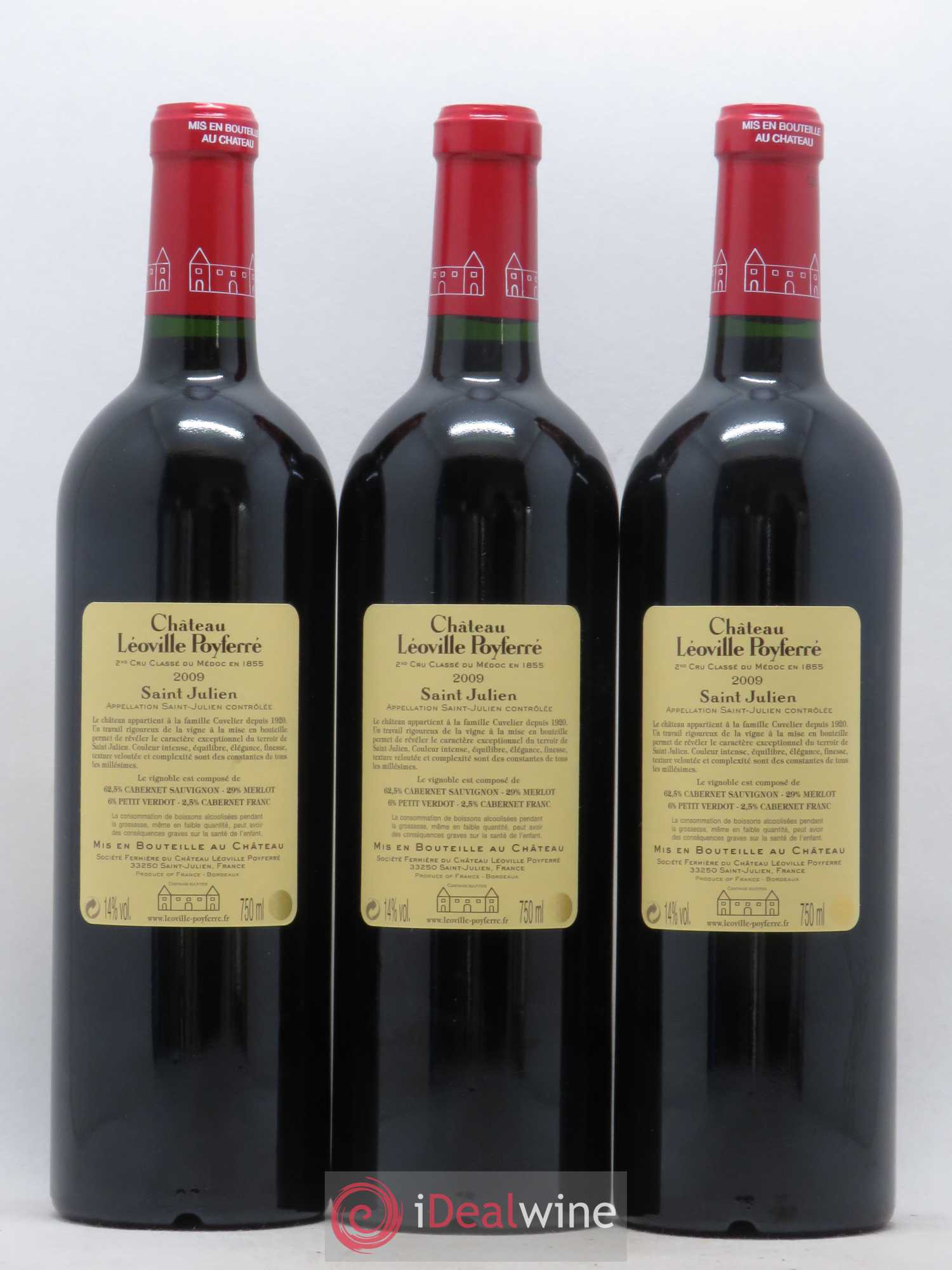 Château Léoville Poyferré 2ème Grand Cru Classé 2009 - Lot de 12 bouteilles - 4