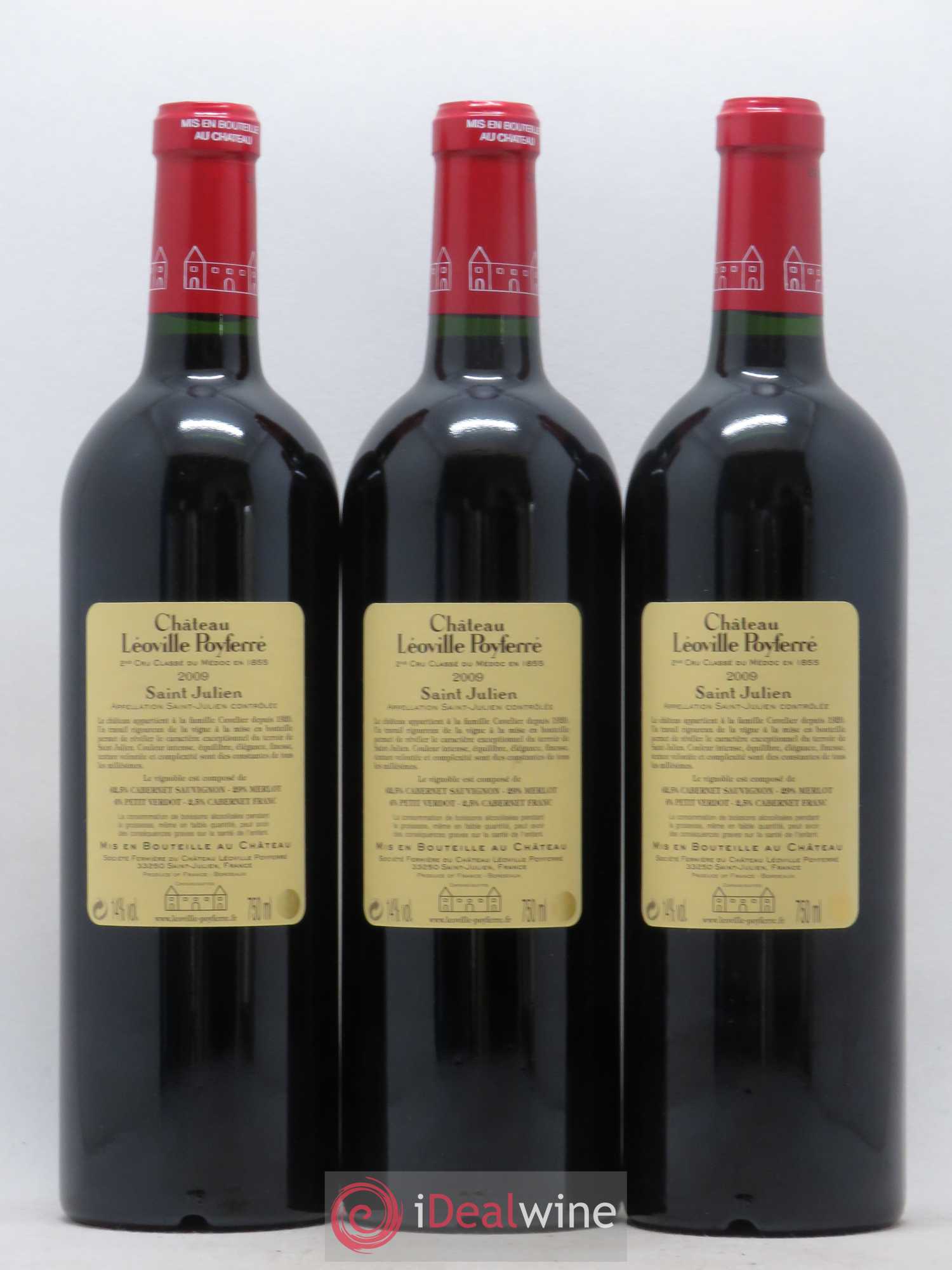 Château Léoville Poyferré 2ème Grand Cru Classé 2009 - Lot de 12 bouteilles - 6