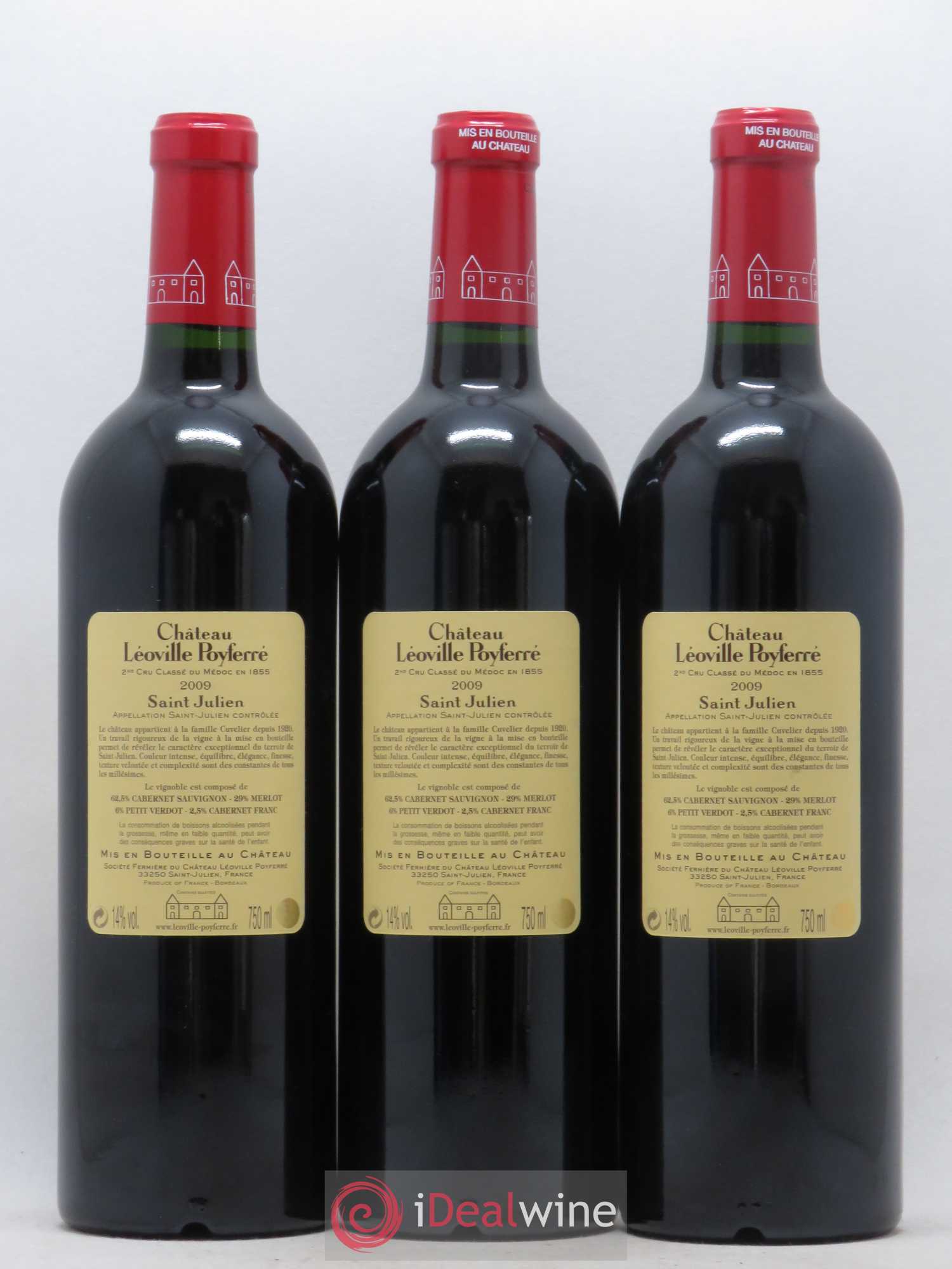 Château Léoville Poyferré 2ème Grand Cru Classé 2009 - Lot de 12 bouteilles - 8
