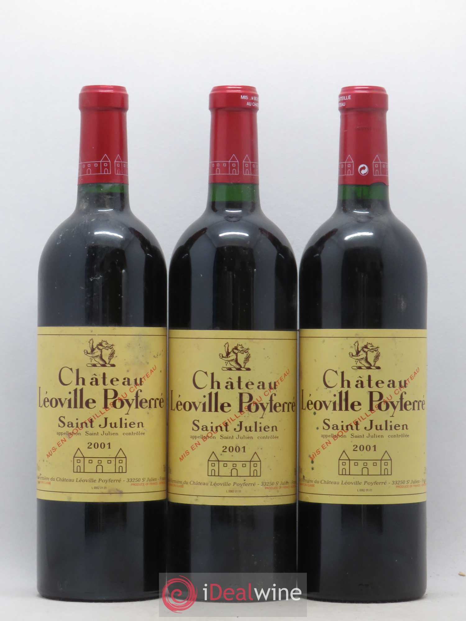 Château Léoville Poyferré 2ème Grand Cru Classé 2001 - Lot de 3 bouteilles - 0