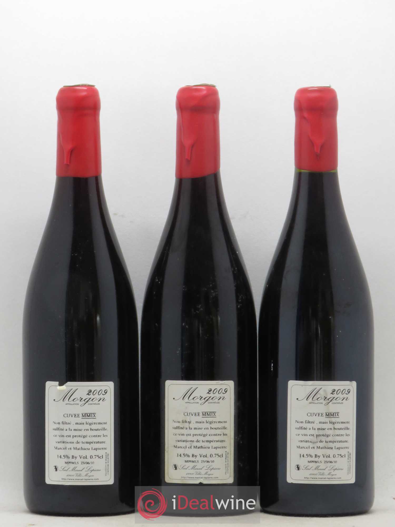 Morgon Cuvée Marcel Lapierre Marcel Lapierre (Domaine) 2009 - Lot de 3 bouteilles - 1