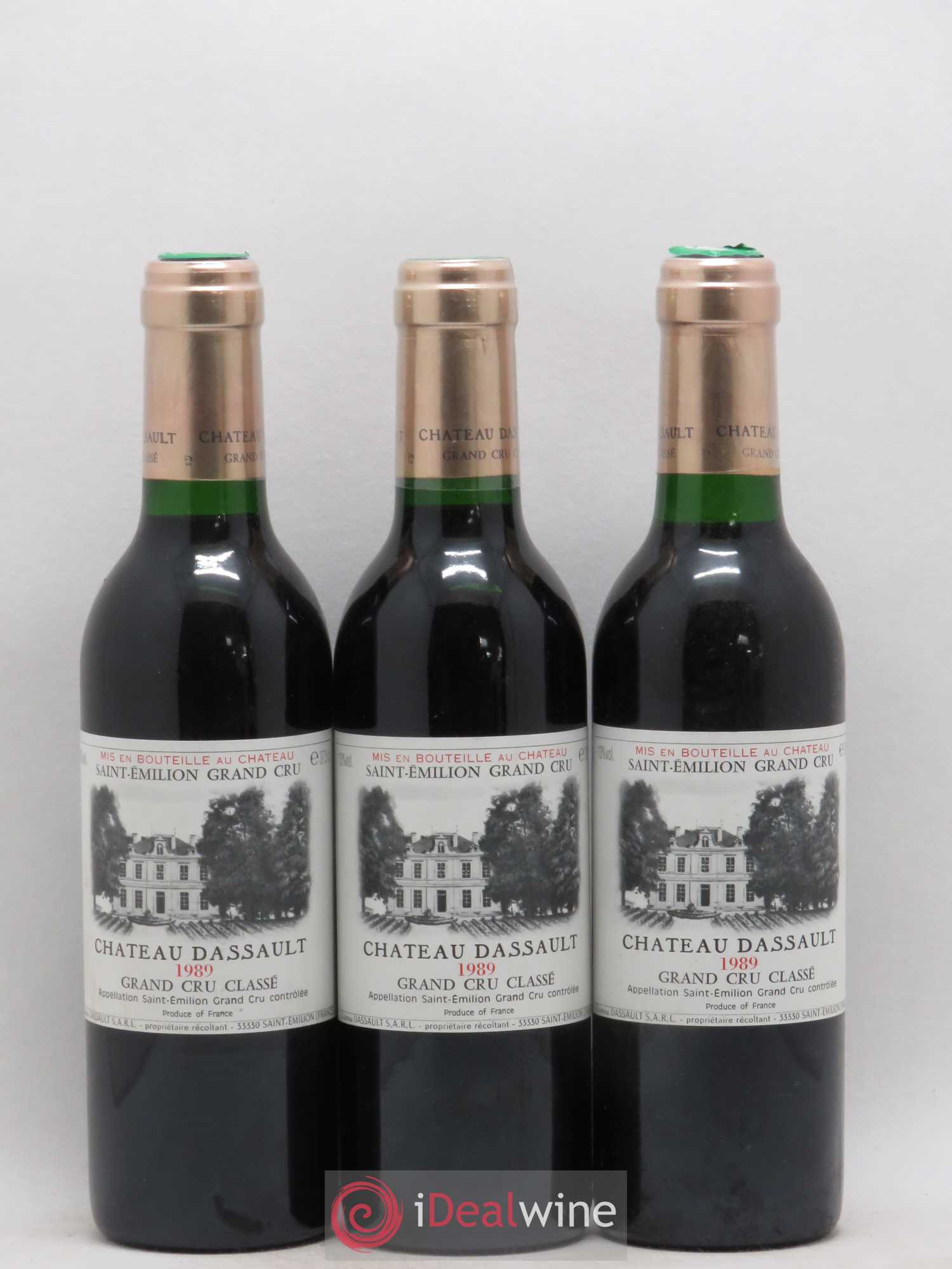 Château Dassault Grand Cru Classé 1989 - Lot de 3 demi bouteilles - 0