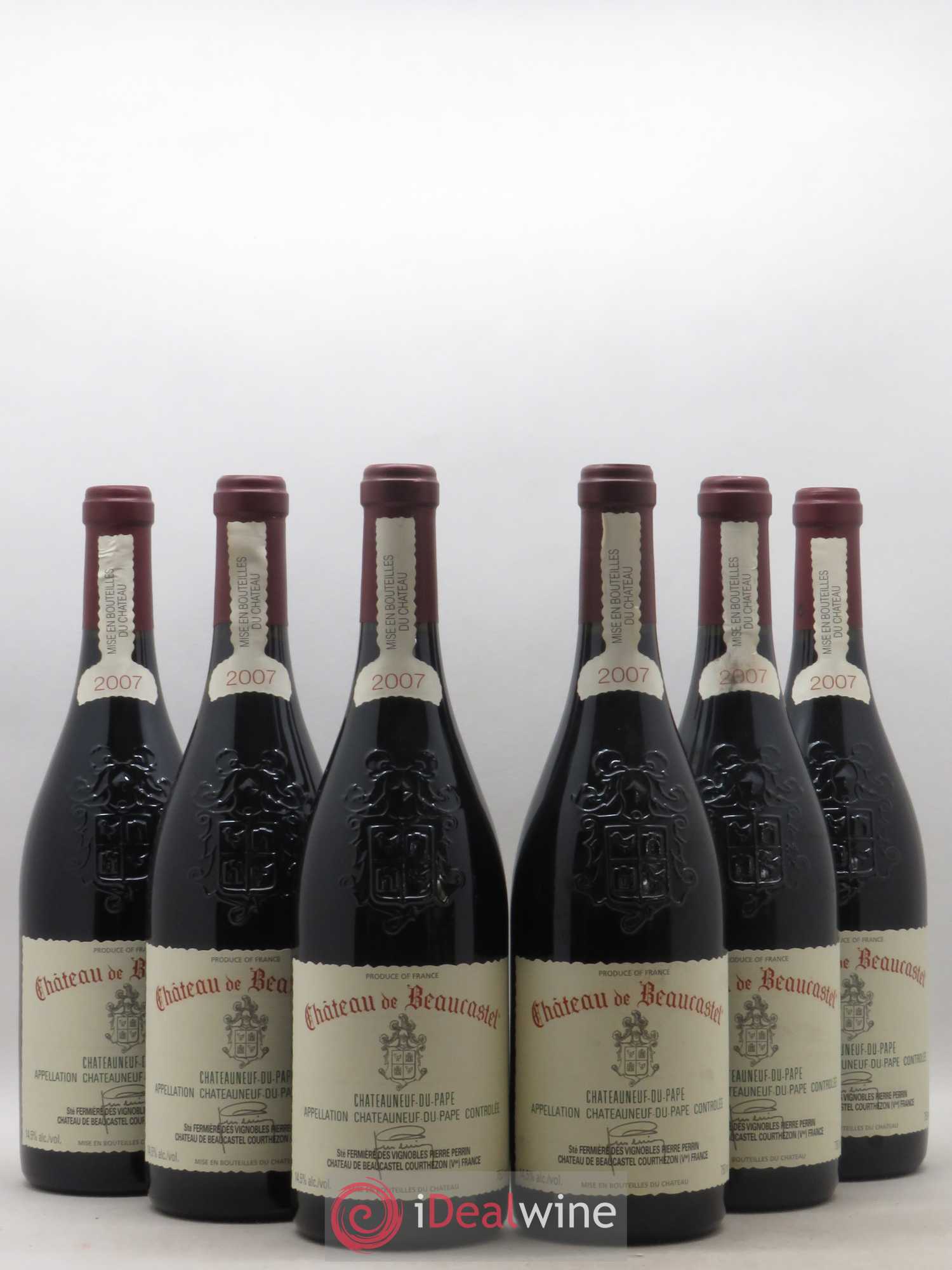 Châteauneuf-du-Pape Château de Beaucastel Famille Perrin 2007 - Lot de 6 bouteilles - 0