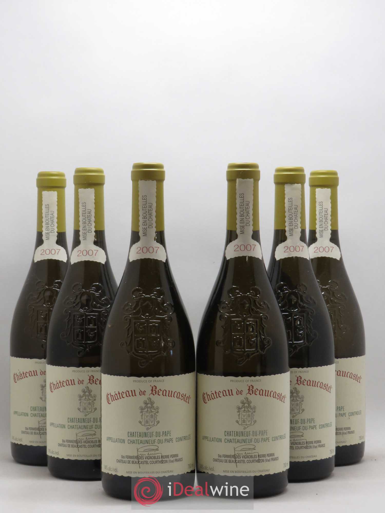 Châteauneuf-du-Pape Château de Beaucastel Famille Perrin 2007 - Lot de 6 bouteilles - 0