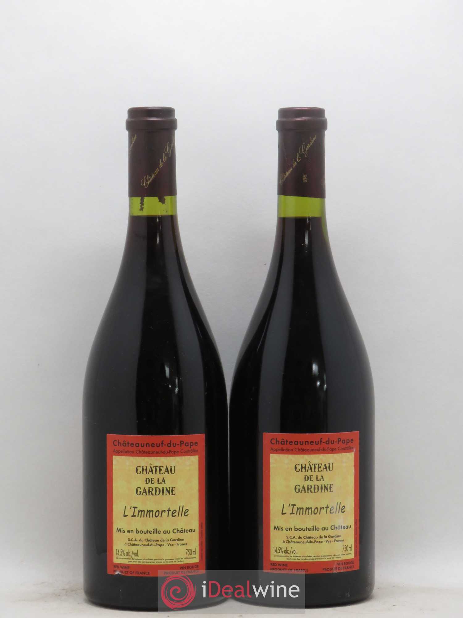 Châteauneuf-du-Pape Château de La Gardine L'Immortelle Famille Brunel 2001 - Lot de 2 bouteilles - 1