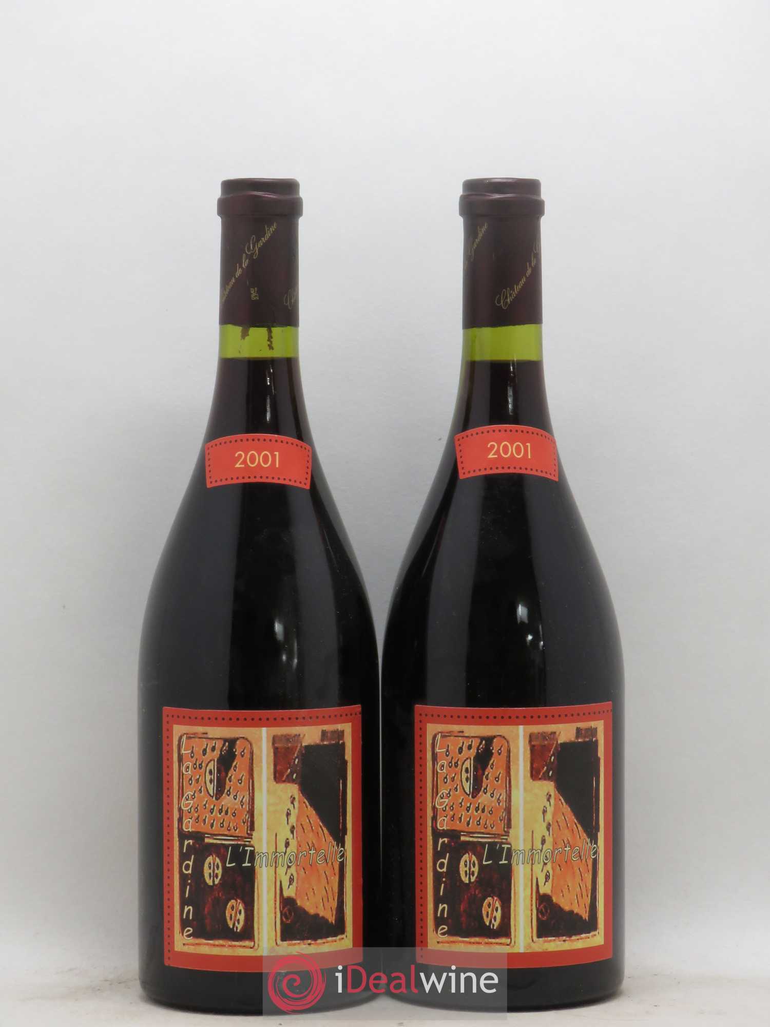 Châteauneuf-du-Pape Château de La Gardine L'Immortelle Famille Brunel 2001 - Lot de 2 bouteilles - 0