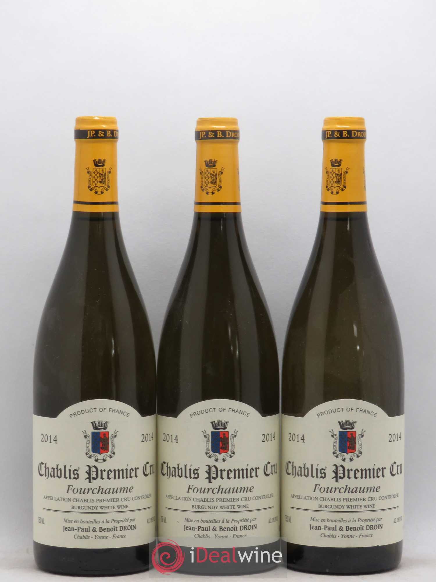 Chablis 1er Cru Fourchaume Jean-Paul & Benoît Droin (Domaine) 2014 - Lot de 3 bouteilles - 0