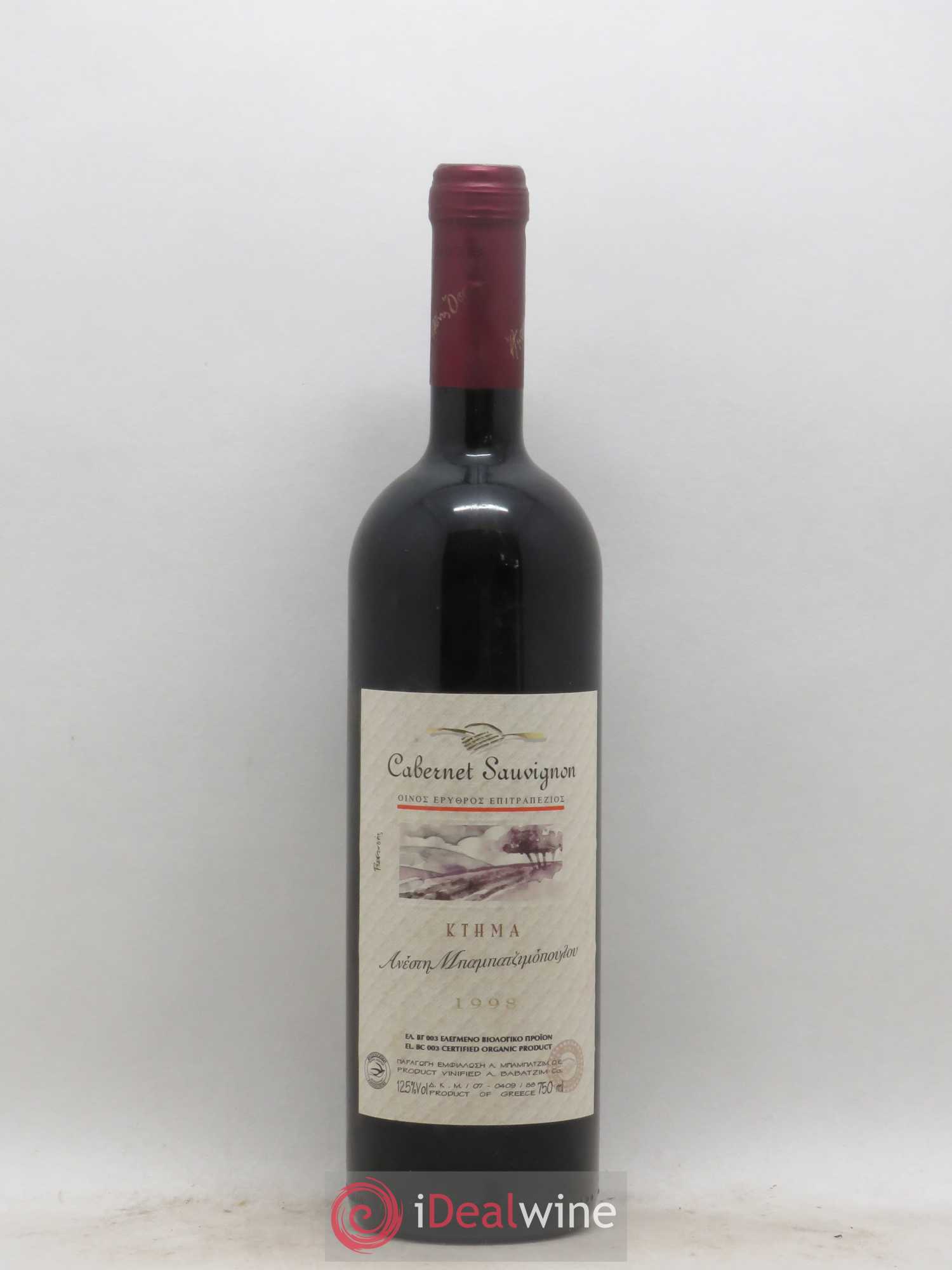 Vins Etrangers Grèce Cabernet Sauvignon Kthma Babatzim 1998 - Posten von 1 Flasche - 0