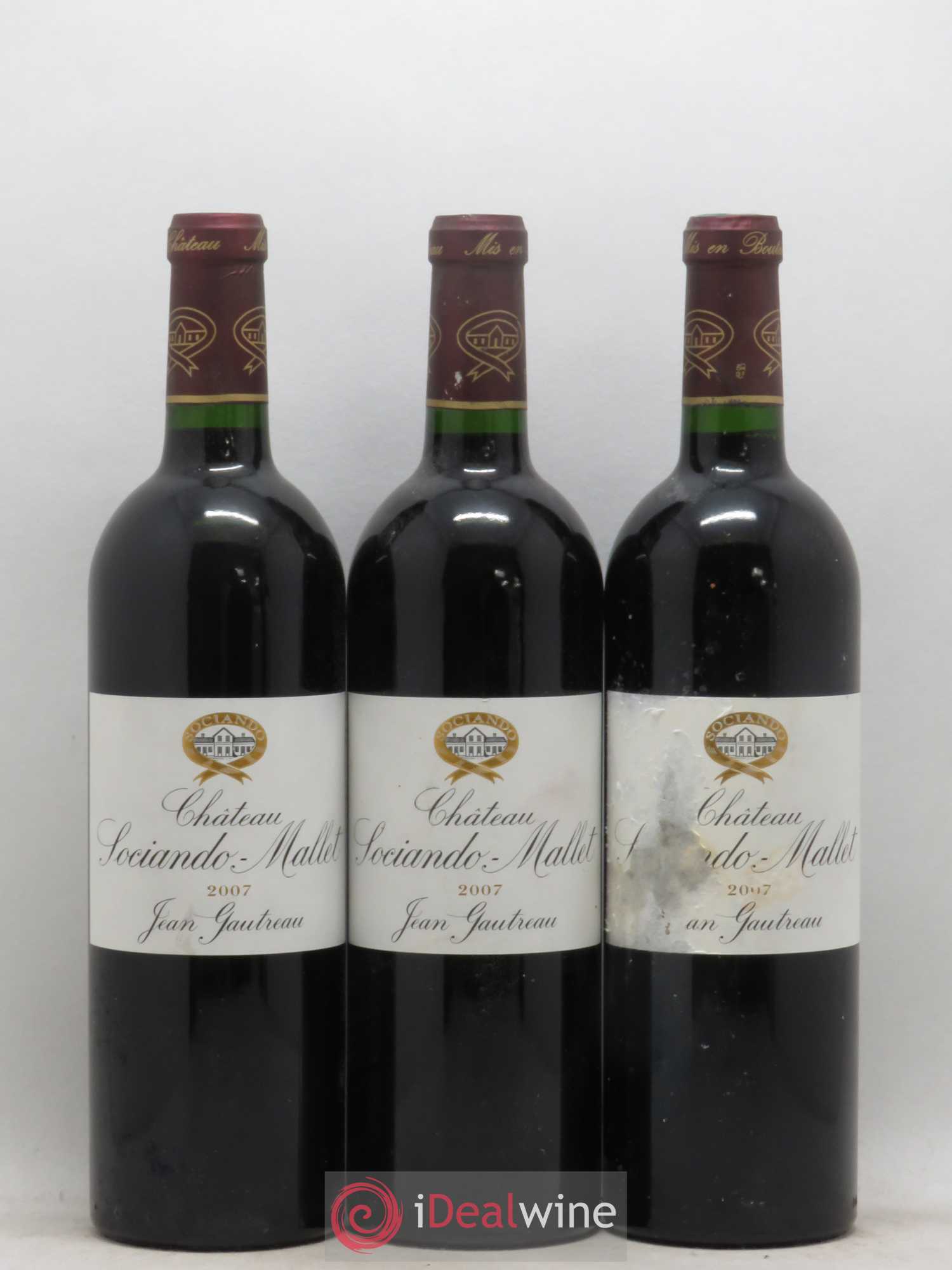 Château Sociando Mallet - Cuvée Jean Gautreau 2007 - Lot de 3 bouteilles - 0