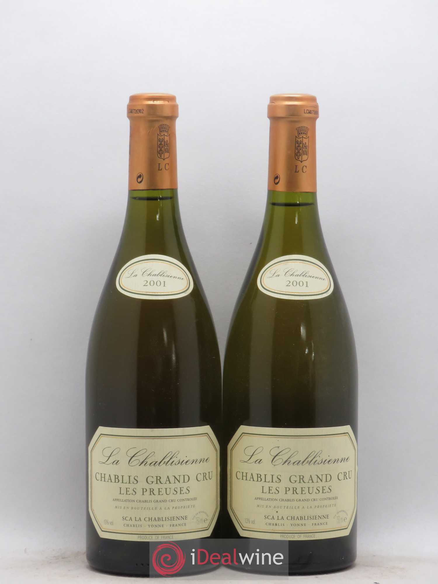Chablis Grand Cru Les Preuses La Chablisienne 2001 - Lot de 2 bouteilles - 0