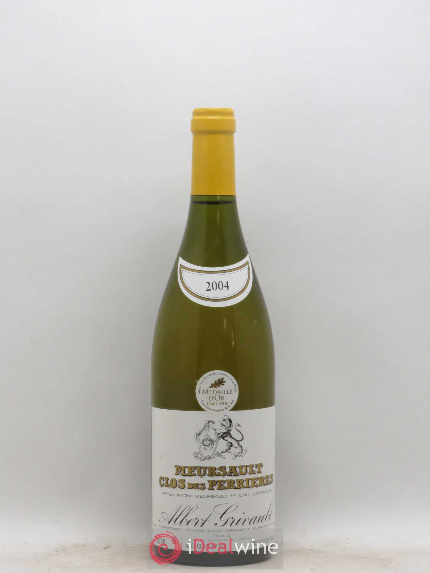 Meursault 1er Cru Clos des Perrières Monopole Albert Grivault 2004 - Lot de 1 bouteille - 0