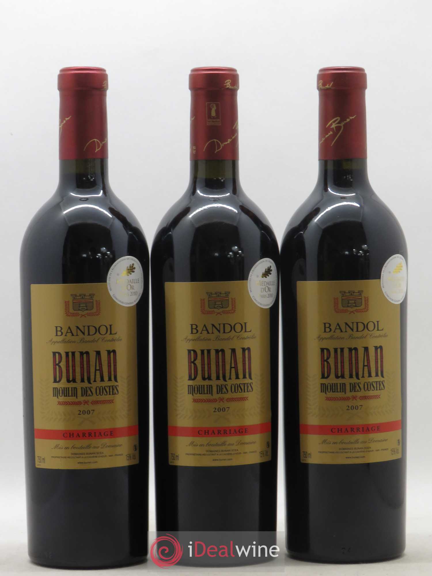Bandol Charriage Domaine Bunan 2007 - Posten von 6 Flaschen - 2