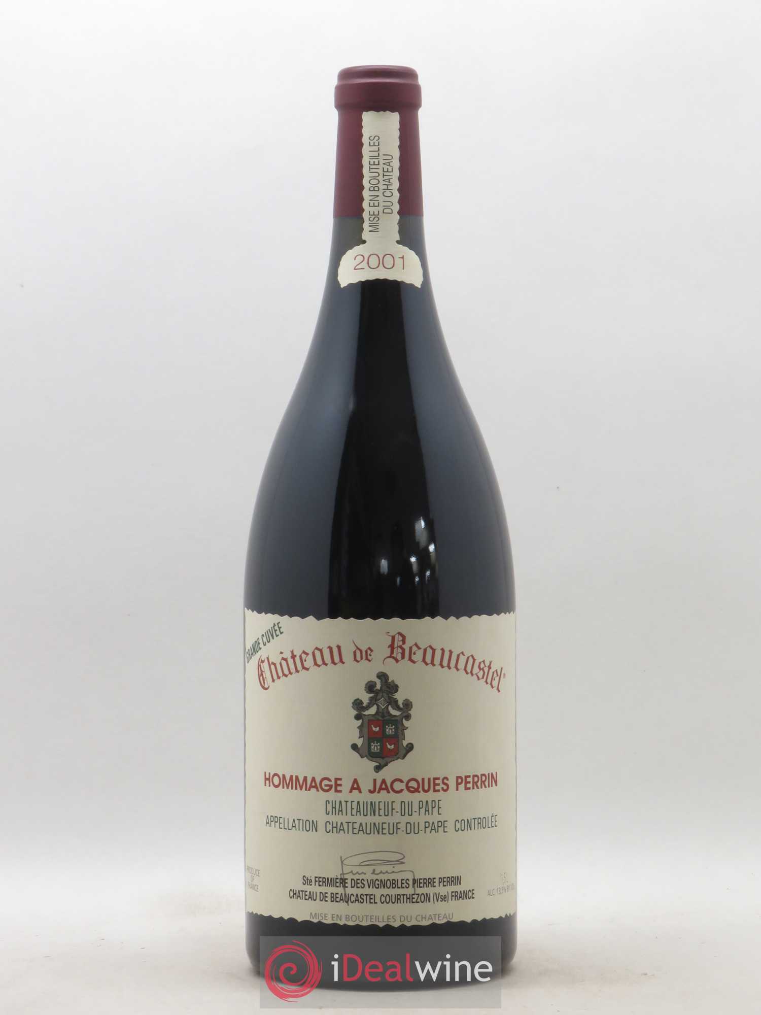 Châteauneuf-du-Pape Château de Beaucastel Hommage à Jacques Perrin Famille Perrin 2001 - Lot de 1 magnum - 0
