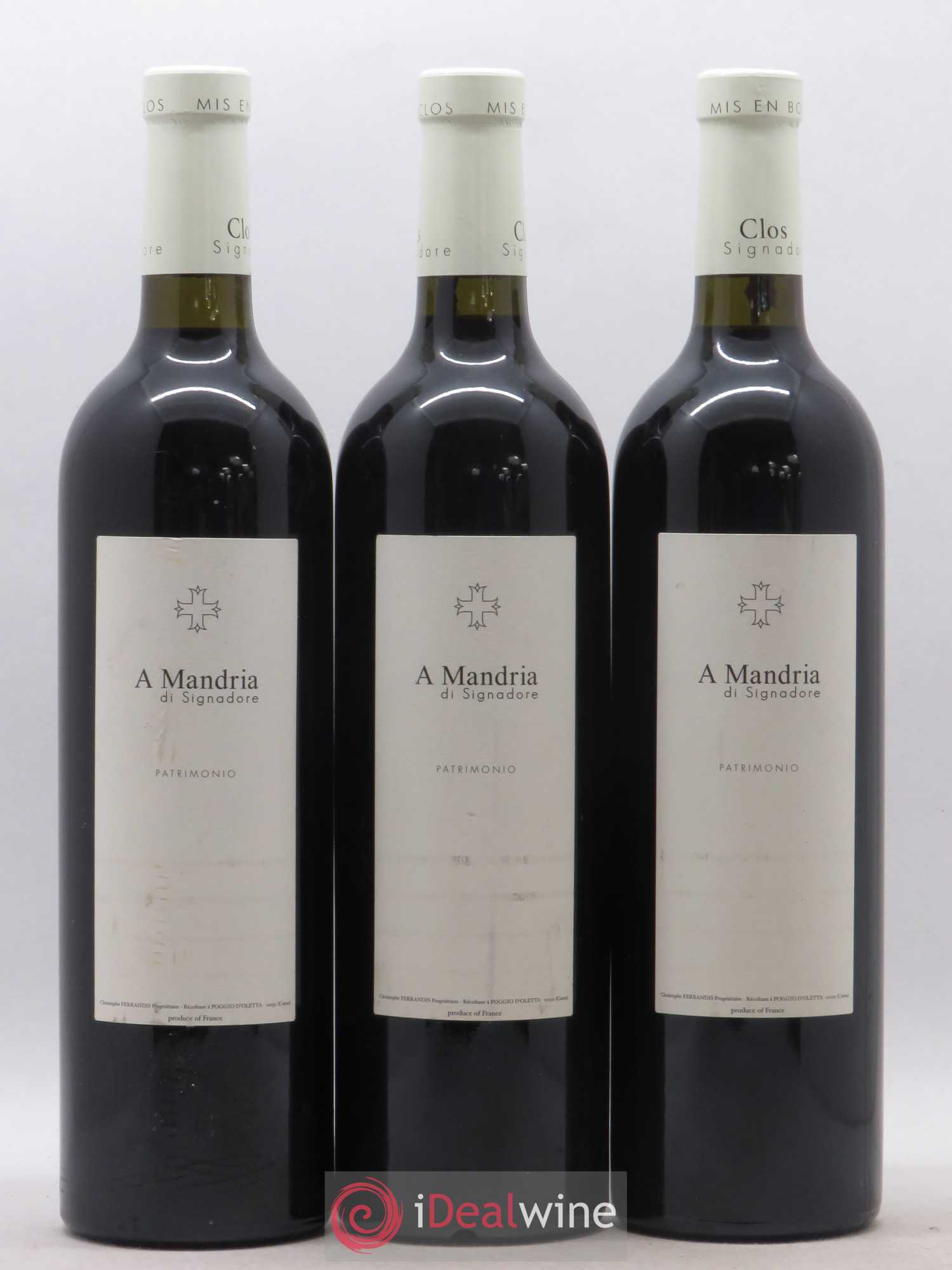 Patrimonio Clos Signadore A Mandria Christophe Ferrandis 2006 - Lot de 3 bouteilles - 0