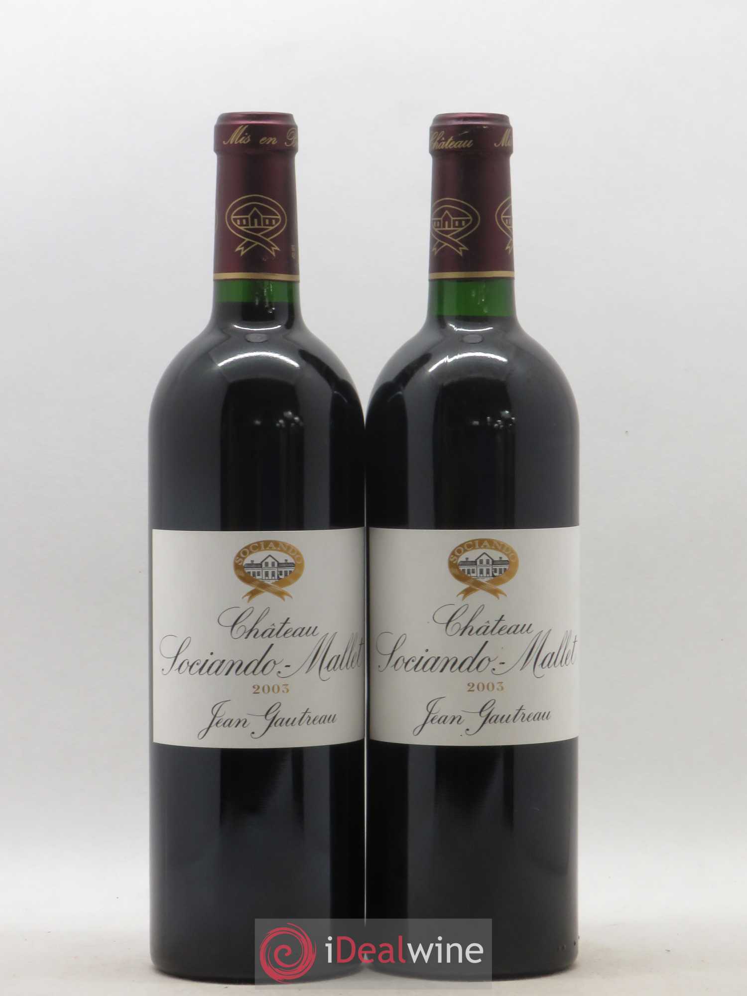 Château Sociando Mallet 2003 - Lot de 2 bouteilles - 0