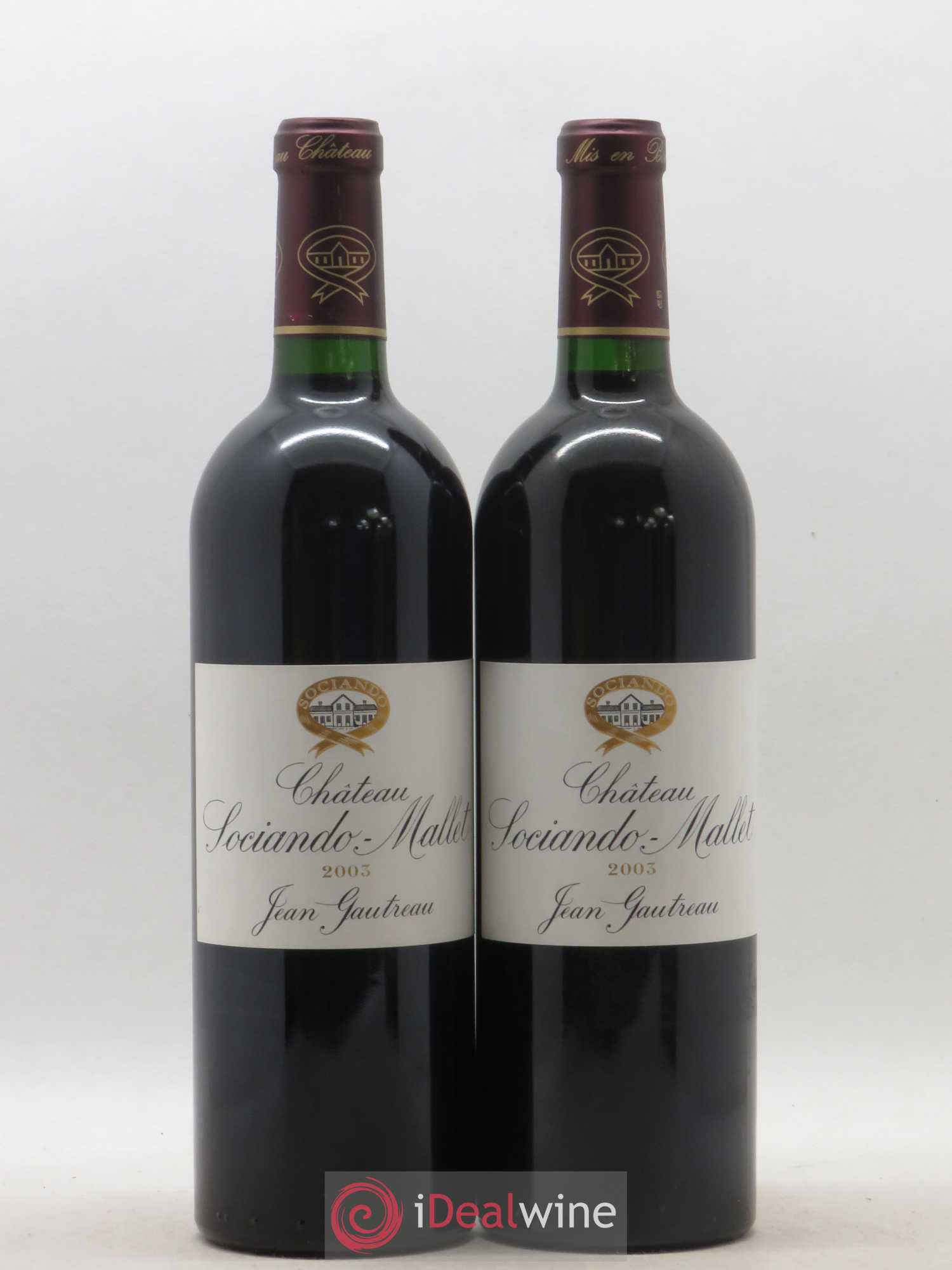 Château Sociando Mallet 2003 - Lot de 2 bouteilles - 0