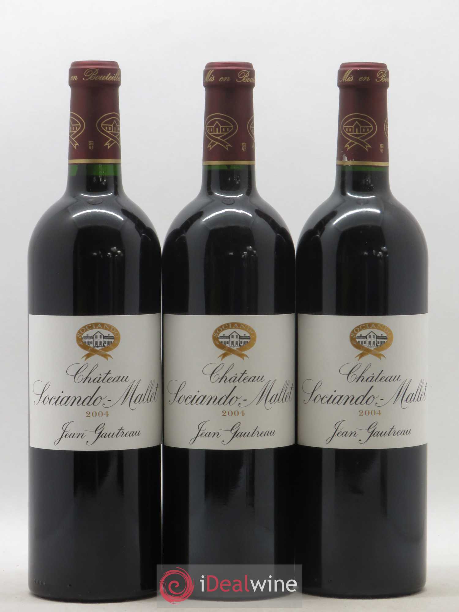 Château Sociando Mallet 2004 - Lot de 3 bouteilles - 0