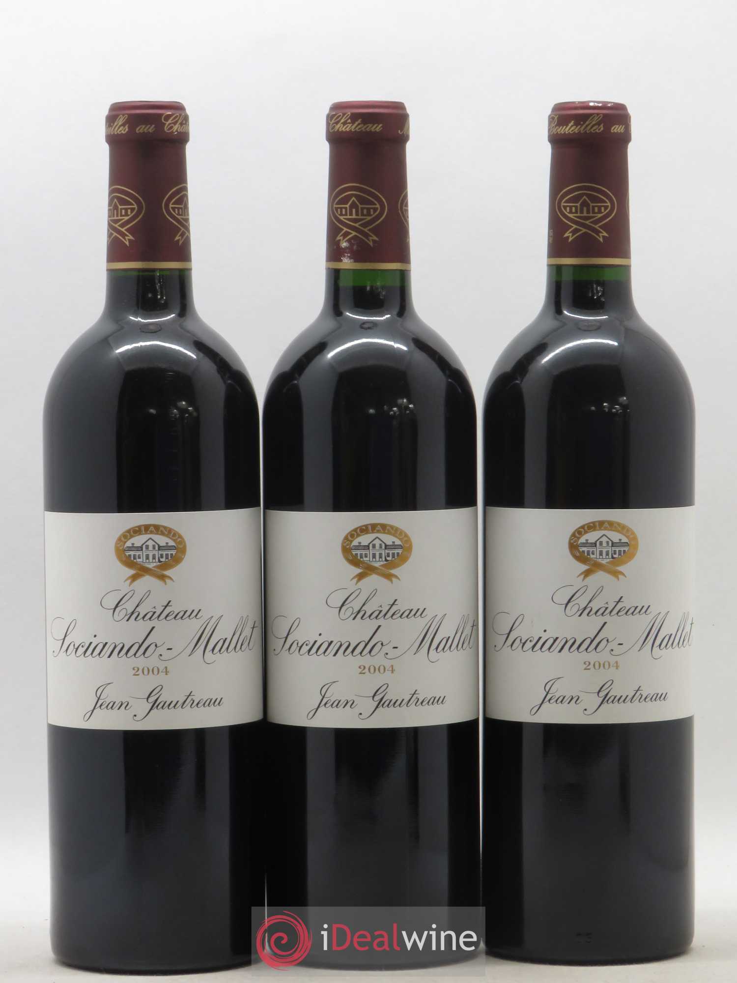 Château Sociando Mallet 2004 - Lot de 3 bouteilles - 0