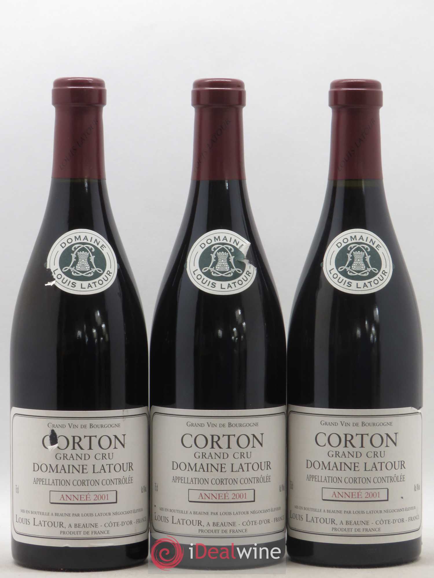 Corton Grand Cru Louis Latour 2001 - Lot de 3 bouteilles - 0