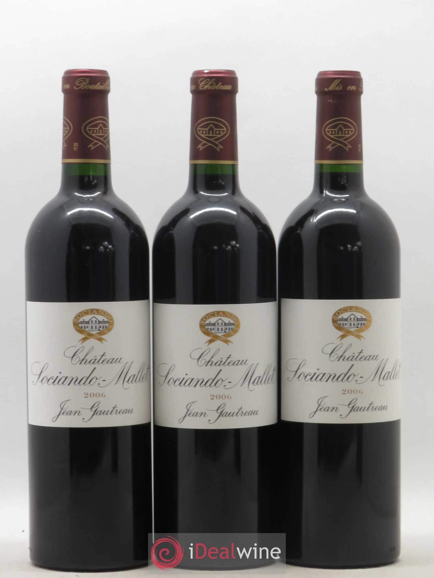 Château Sociando Mallet 2006 - Lot de 3 bouteilles - 0