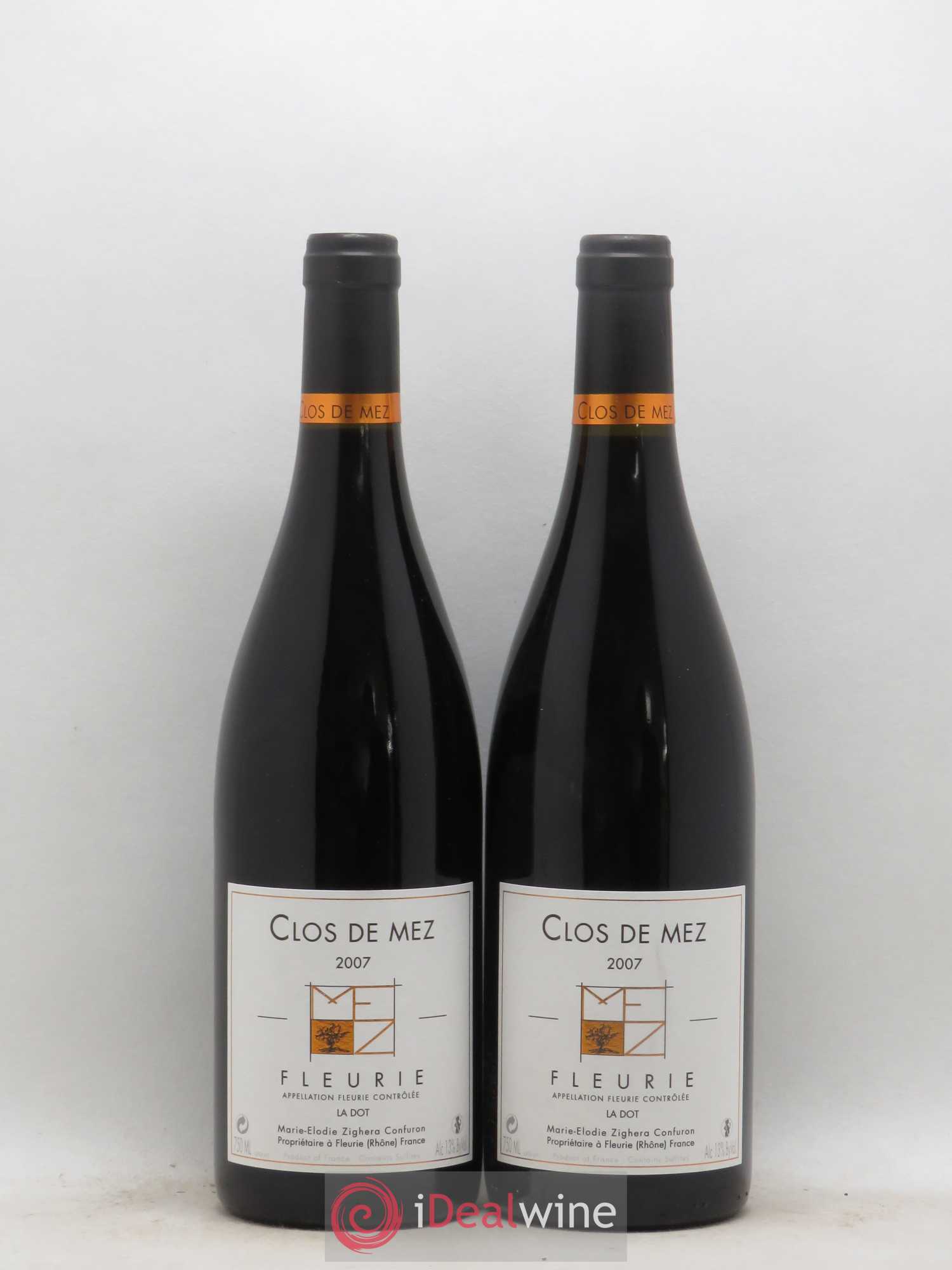 Fleurie La Dot Clos de Mez 2007 - Posten von 2 Flaschen - 0
