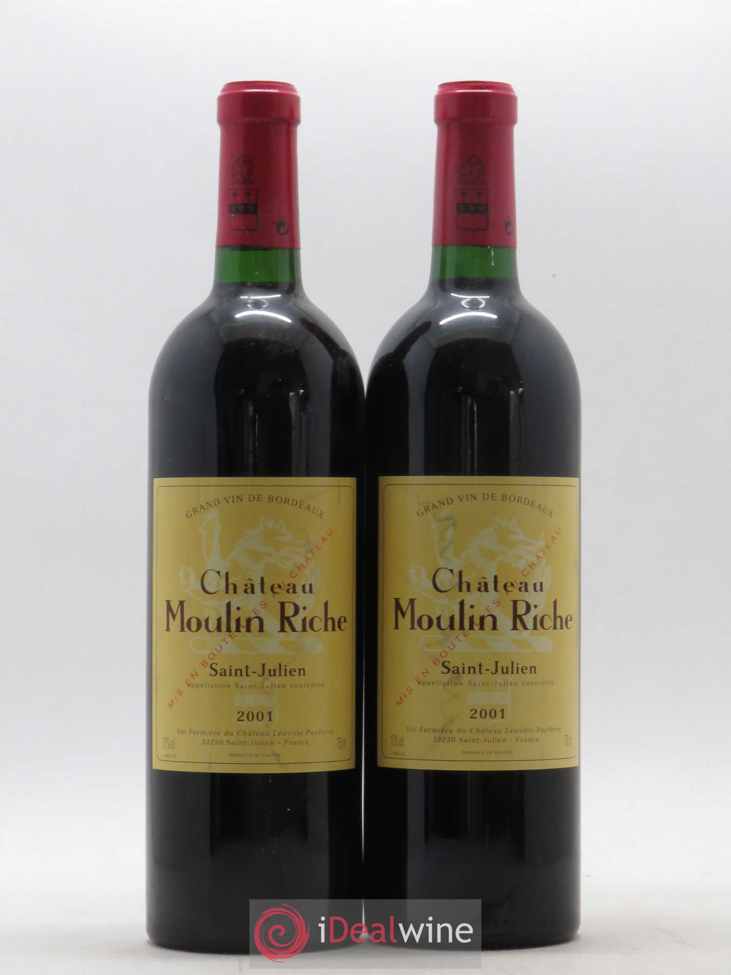 Château Moulin Riche 2001 - Posten von 2 Flaschen - 0