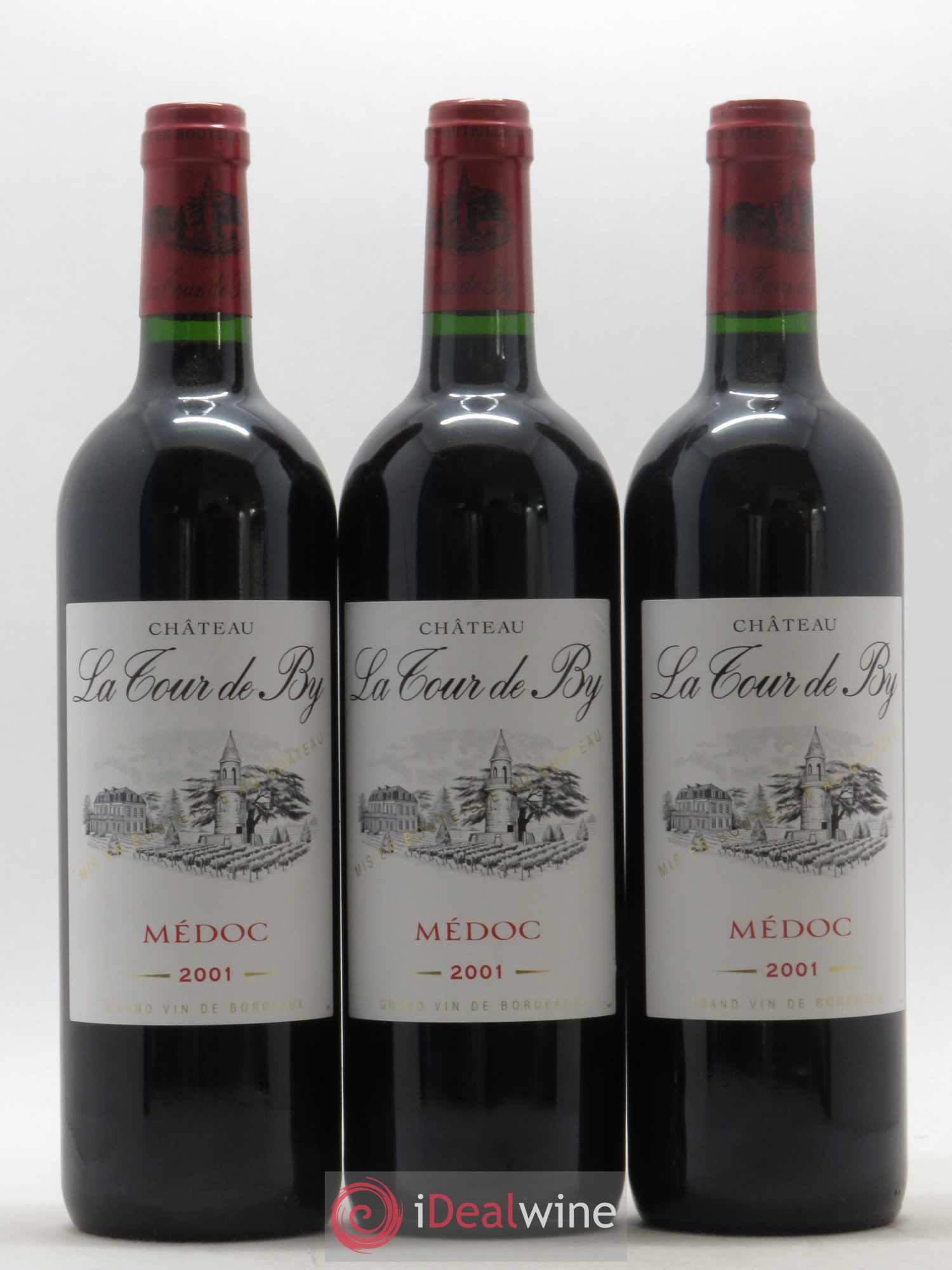 Château La Tour de By Cru Bourgeois 2001 - Lot de 3 bouteilles - 0