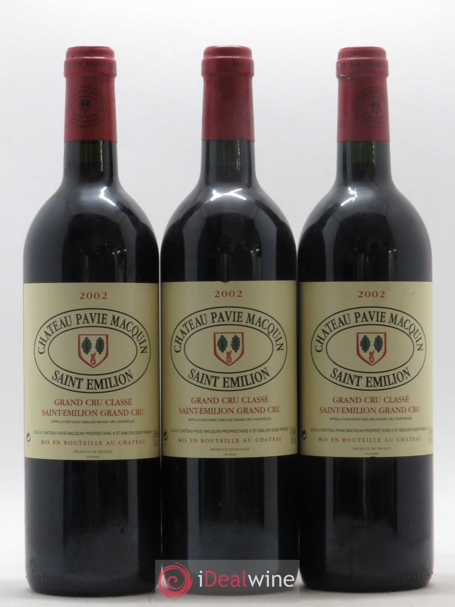 Château Pavie Macquin 1er Grand Cru Classé B 2002 - Lot de 3 bouteilles - 0
