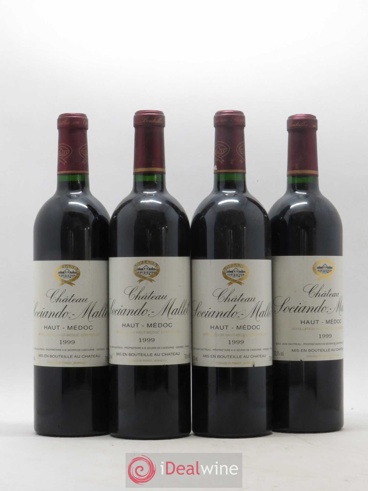Château Sociando Mallet 1999 - Lot de 4 bouteilles - 0