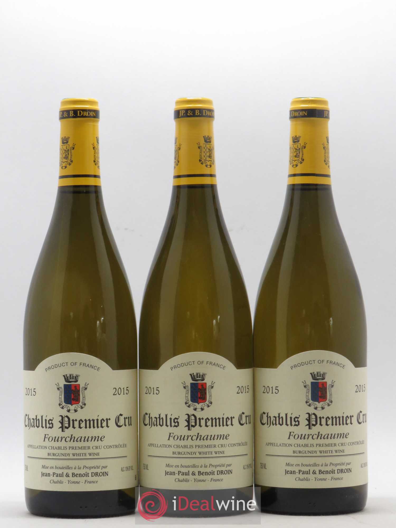 Chablis 1er Cru Fourchaume Jean-Paul & Benoît Droin (Domaine) 2015 - Lot de 3 bouteilles - 0