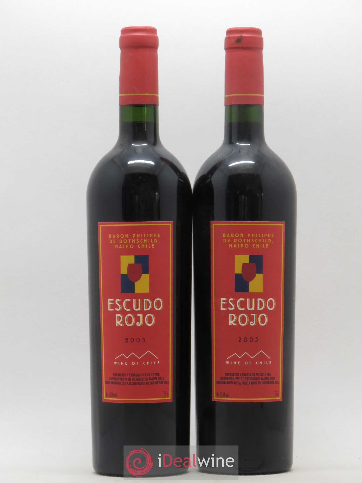 Chili Escudo Rojo Domaine Baron Philippe de Rothschild 2003 - Posten von 2 Flaschen - 0