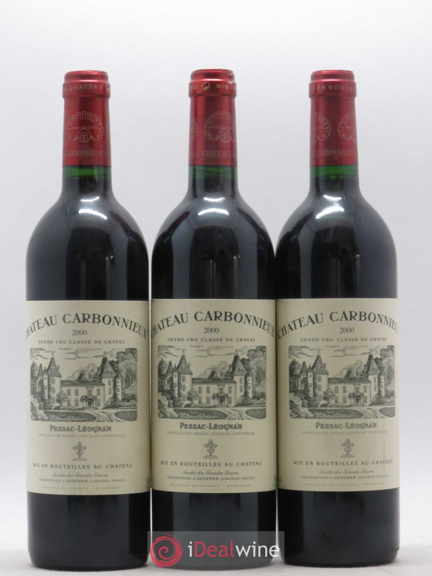 Château Carbonnieux Cru Classé de Graves 2000 - Lot de 3 bouteilles - 0