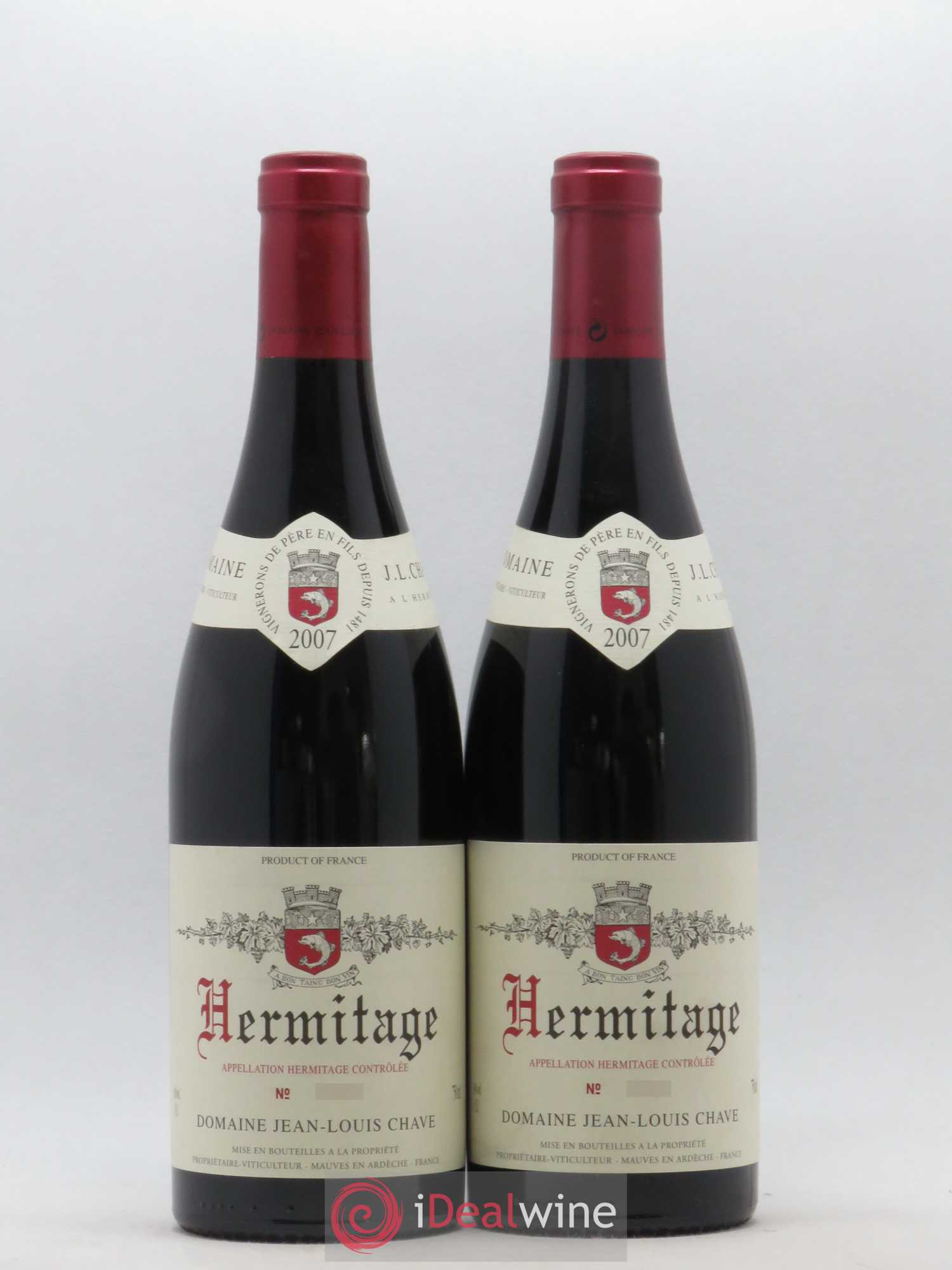 Hermitage Jean-Louis Chave 2007 - Lot de 2 bouteilles - 0