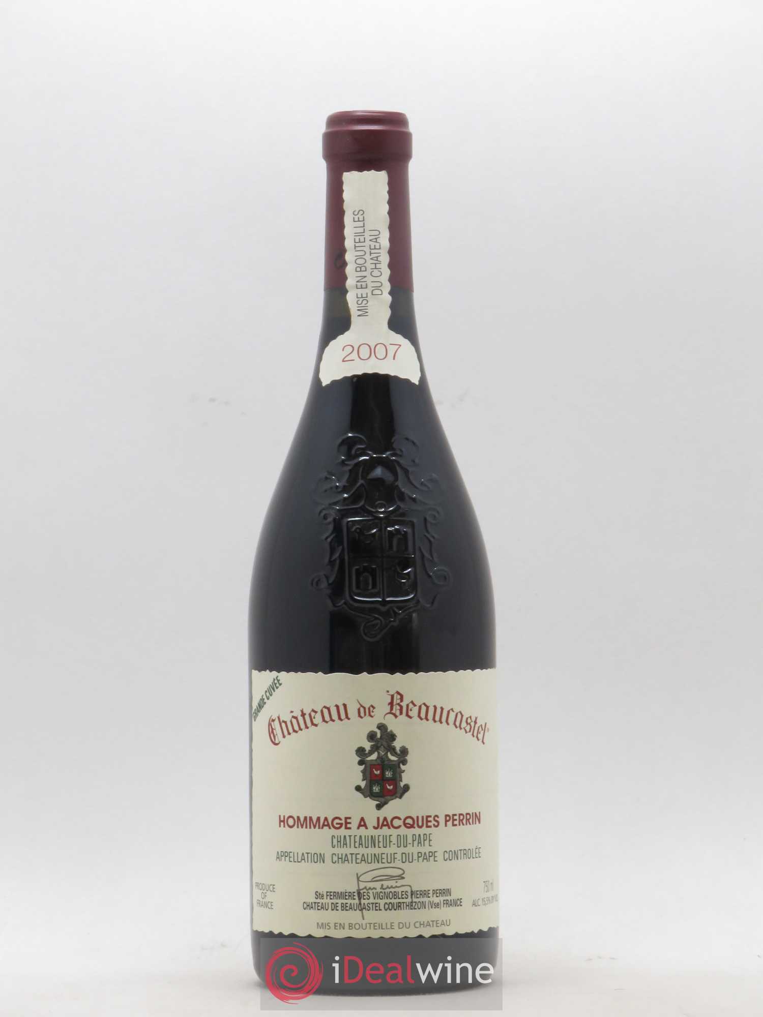 Châteauneuf-du-Pape Château de Beaucastel Hommage à Jacques Perrin Famille Perrin 2007 - Lot de 1 bouteille - 0