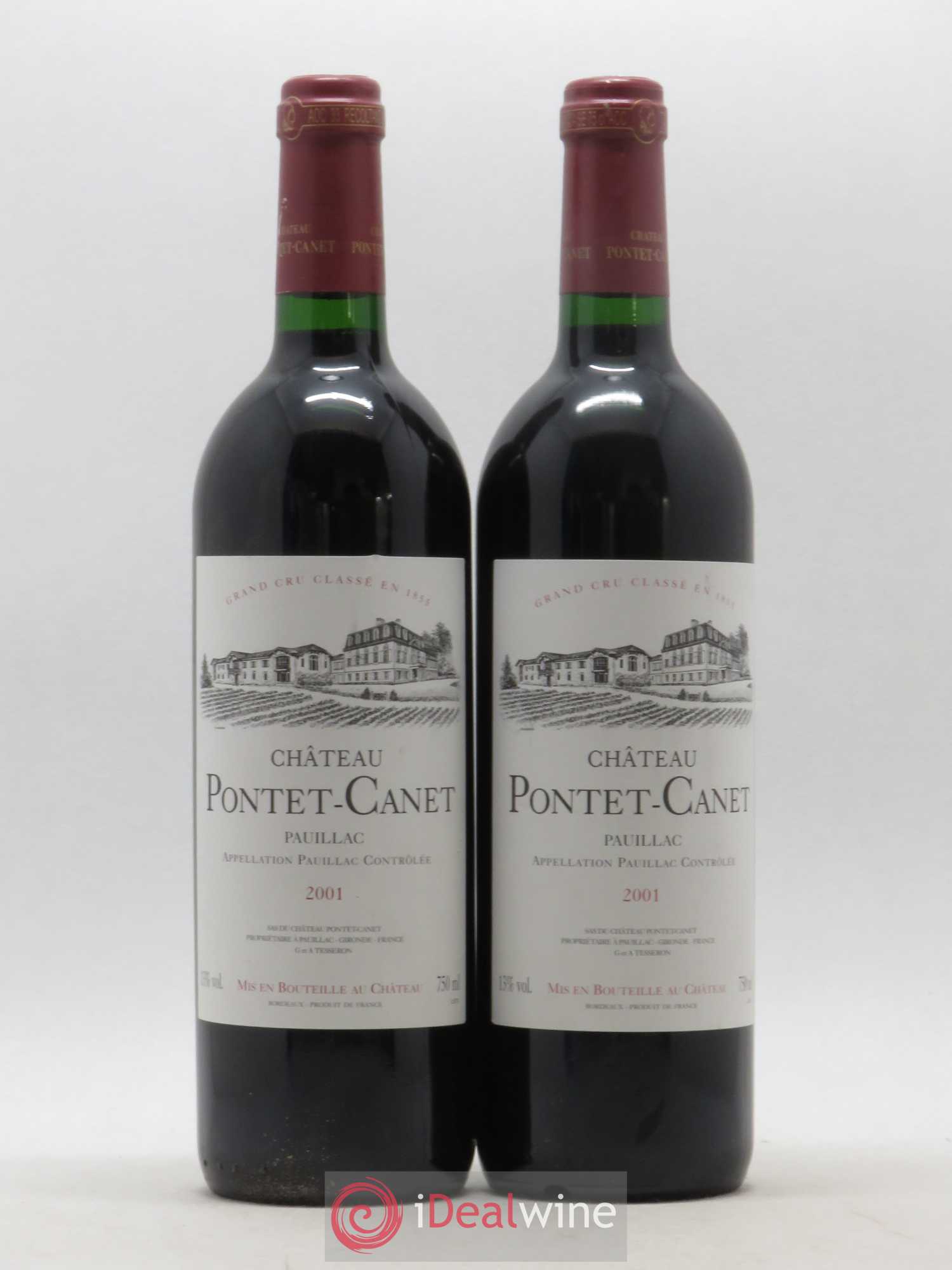 Château Pontet Canet 5ème Grand Cru Classé 2001 - Lot de 2 bouteilles - 0