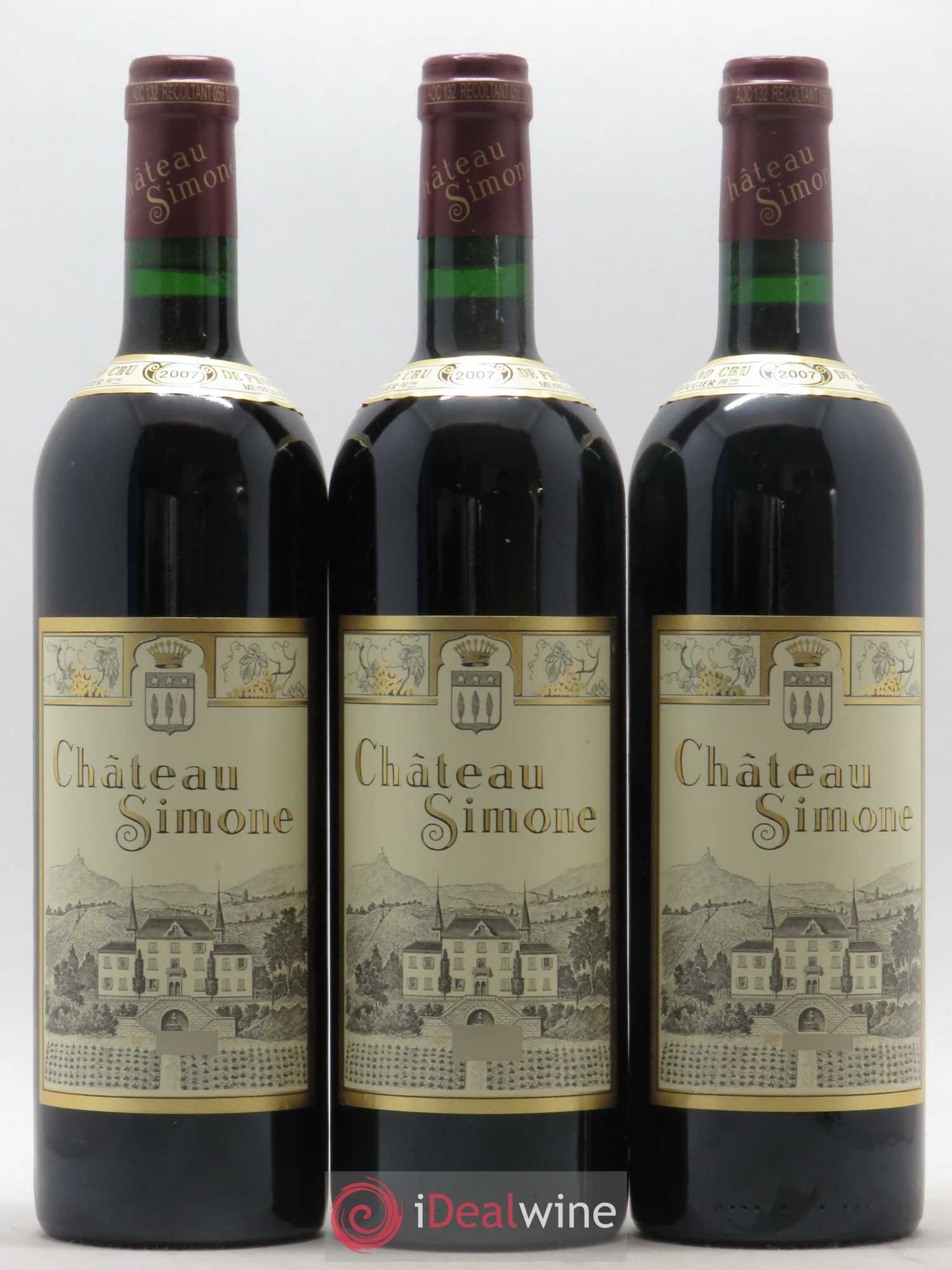 Palette Château Simone Famille Rougier 2007 - Lot de 3 bouteilles - 0