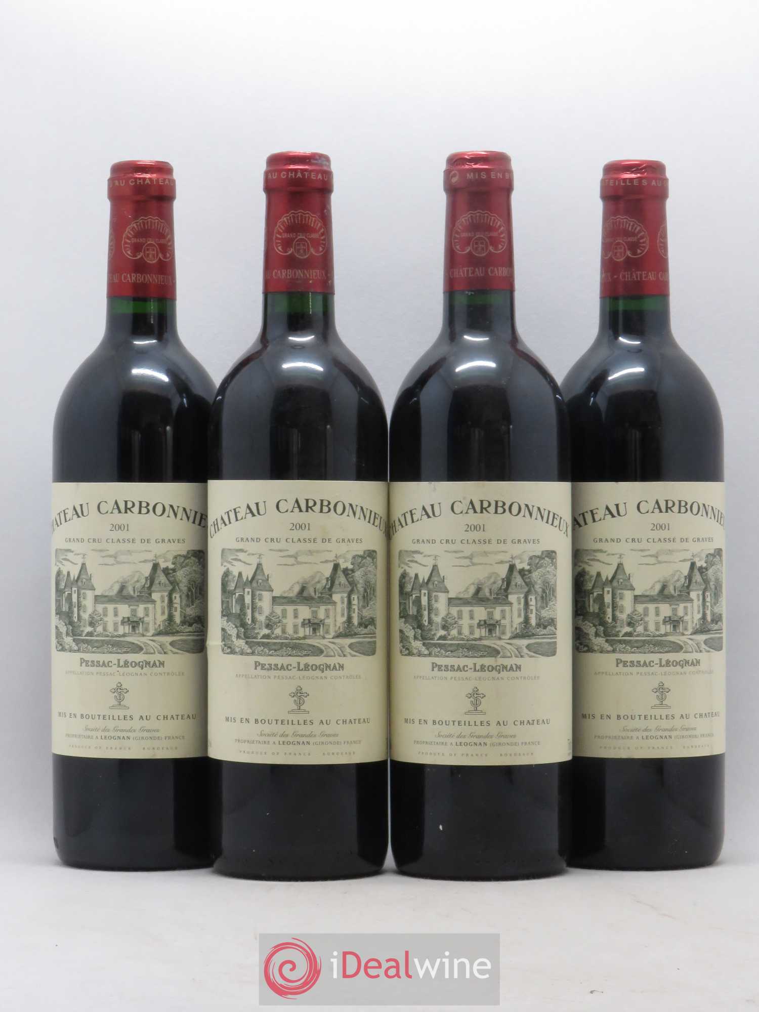 Château Carbonnieux Cru Classé de Graves 2001 - Lot de 4 bouteilles - 0