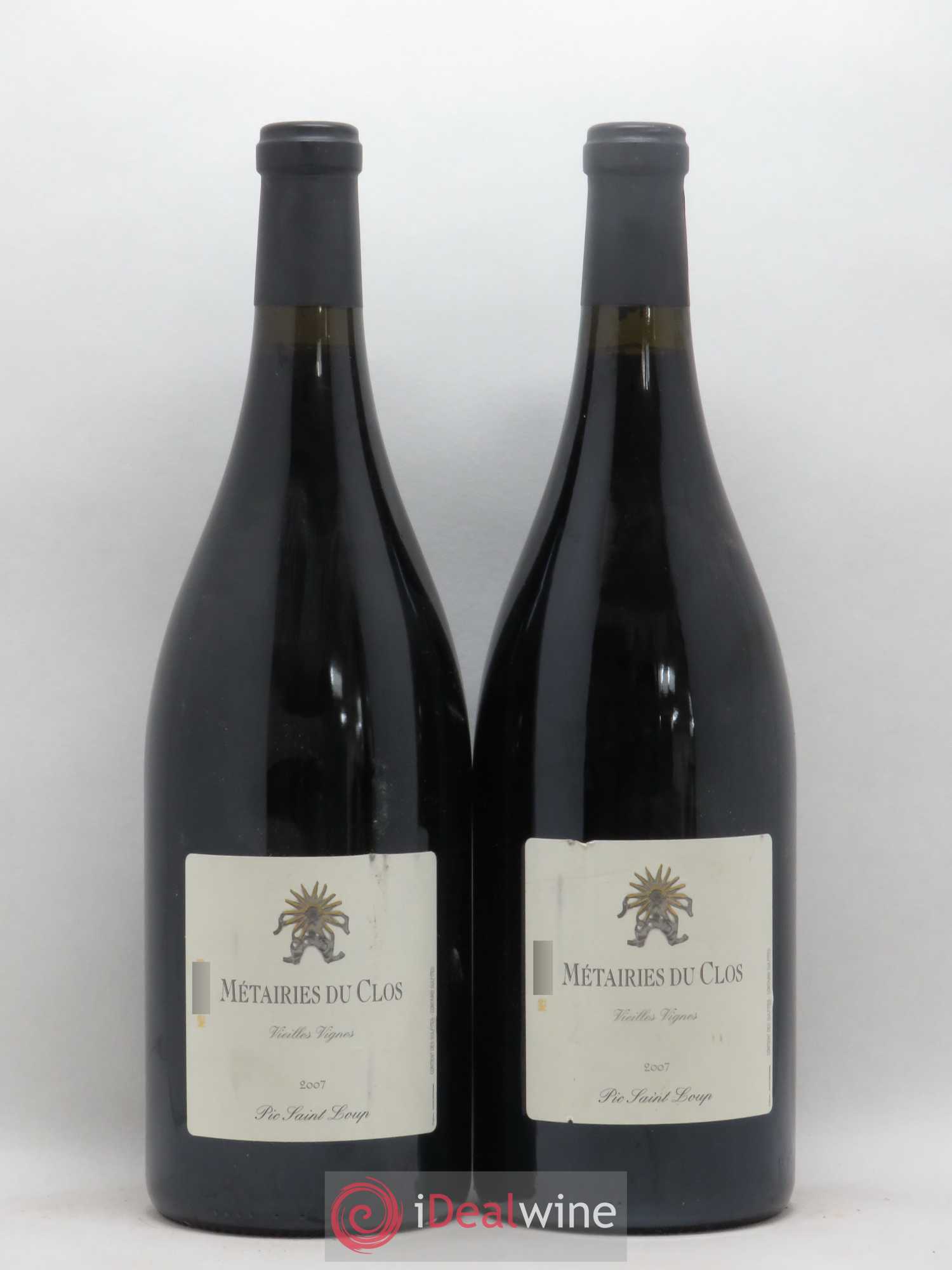 Pic Saint-Loup Les Métairies du Clos Vieilles Vignes Christophe Peyrus et Françoise Julien 2007 - Lot de 2 magnums - 0